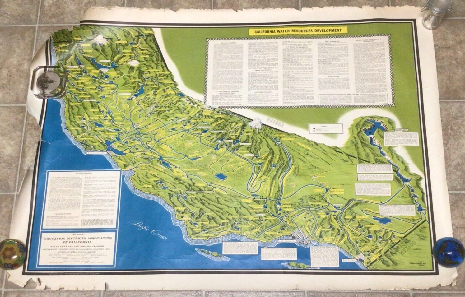 Vintage 1968 California Water Irrigatrion Districts Map 936A
