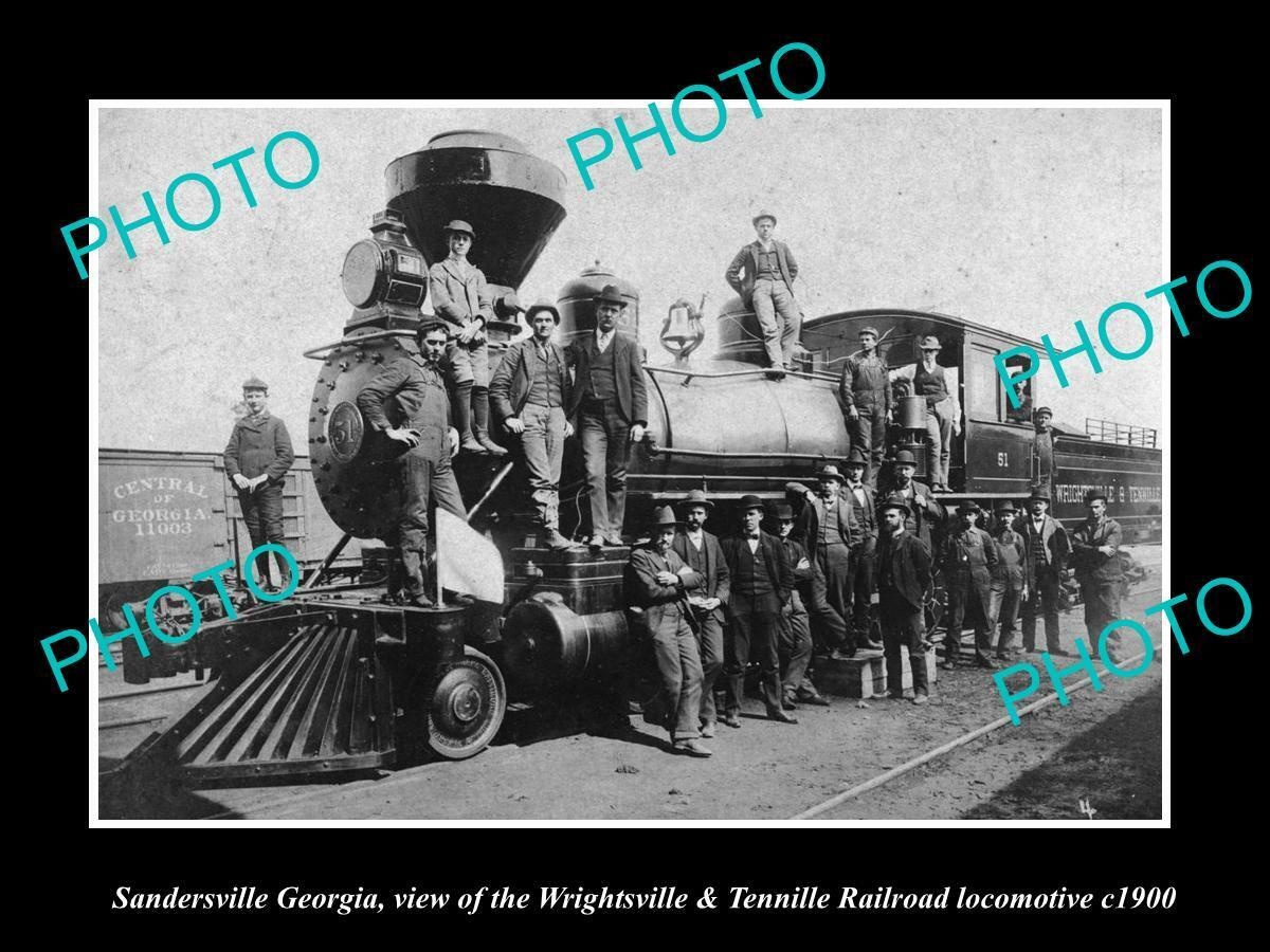 6x4 HISTORIC PHOTO SANDERSVILLE GEORGIA WRIGHTSVILLE & TENNILLE RAILROAD c1900
