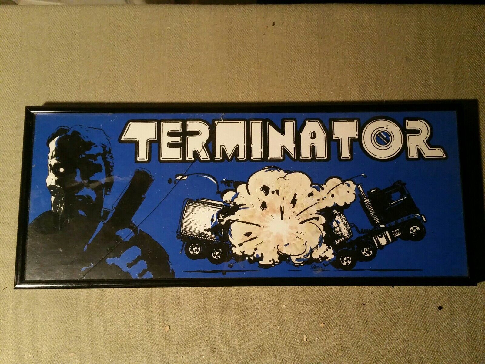 Terminator 1 office poster/Place card signed. Original from the production. See 