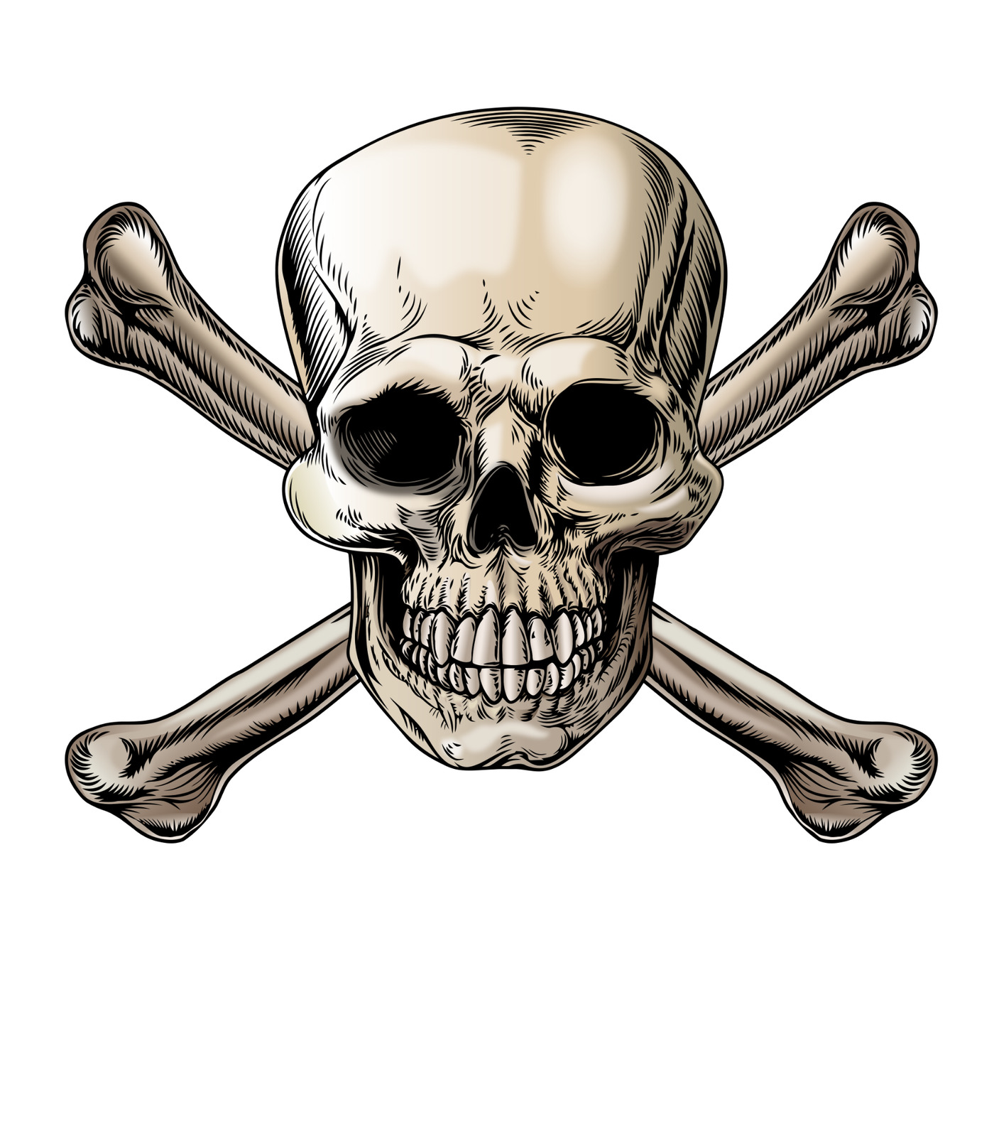 Skull and Crossbones  Sticker /  Decal  | 10 Sizes with TRACKING