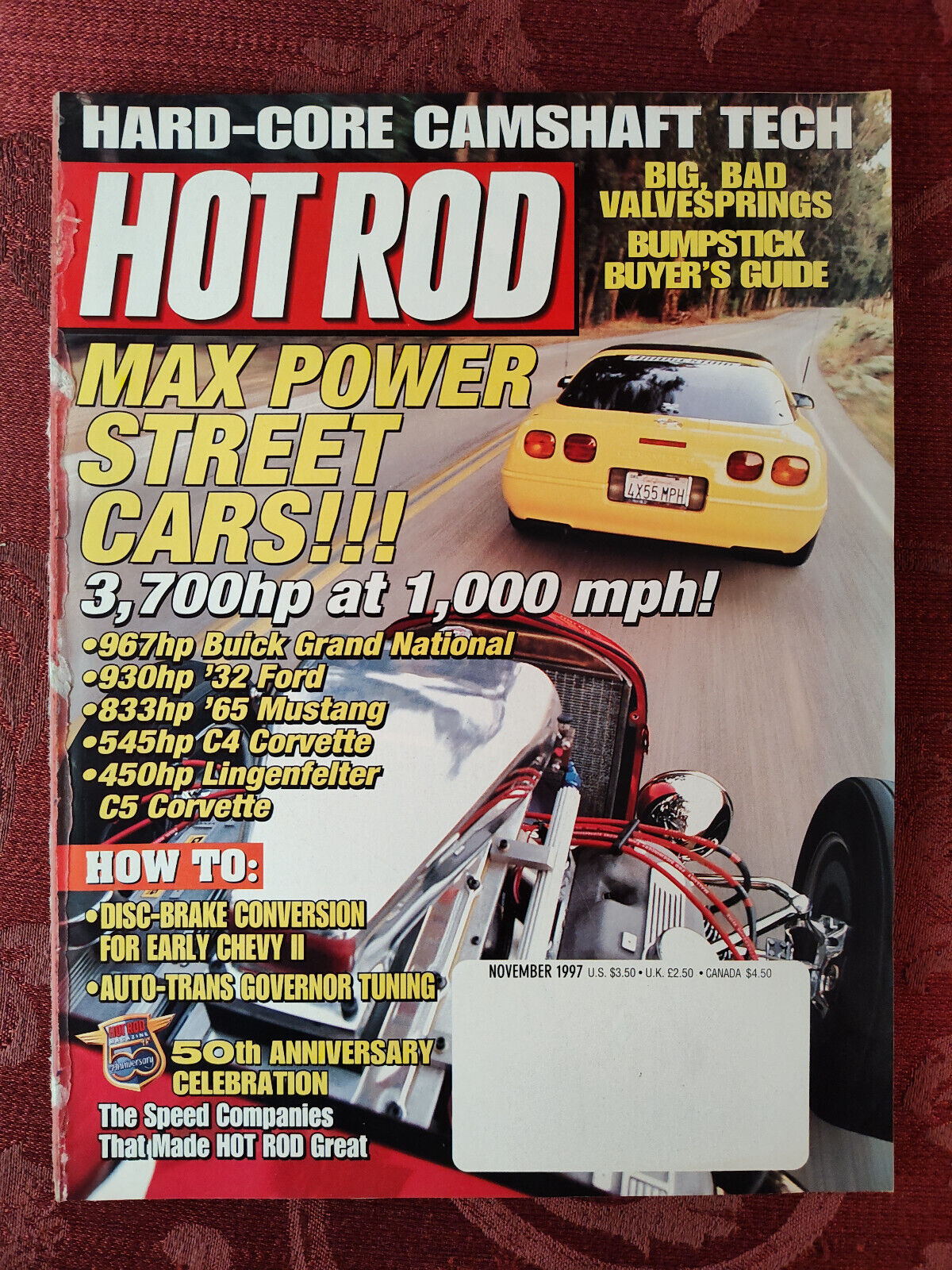 Rare HOT ROD Car Magazine November 1997 MAX Power Street Cars