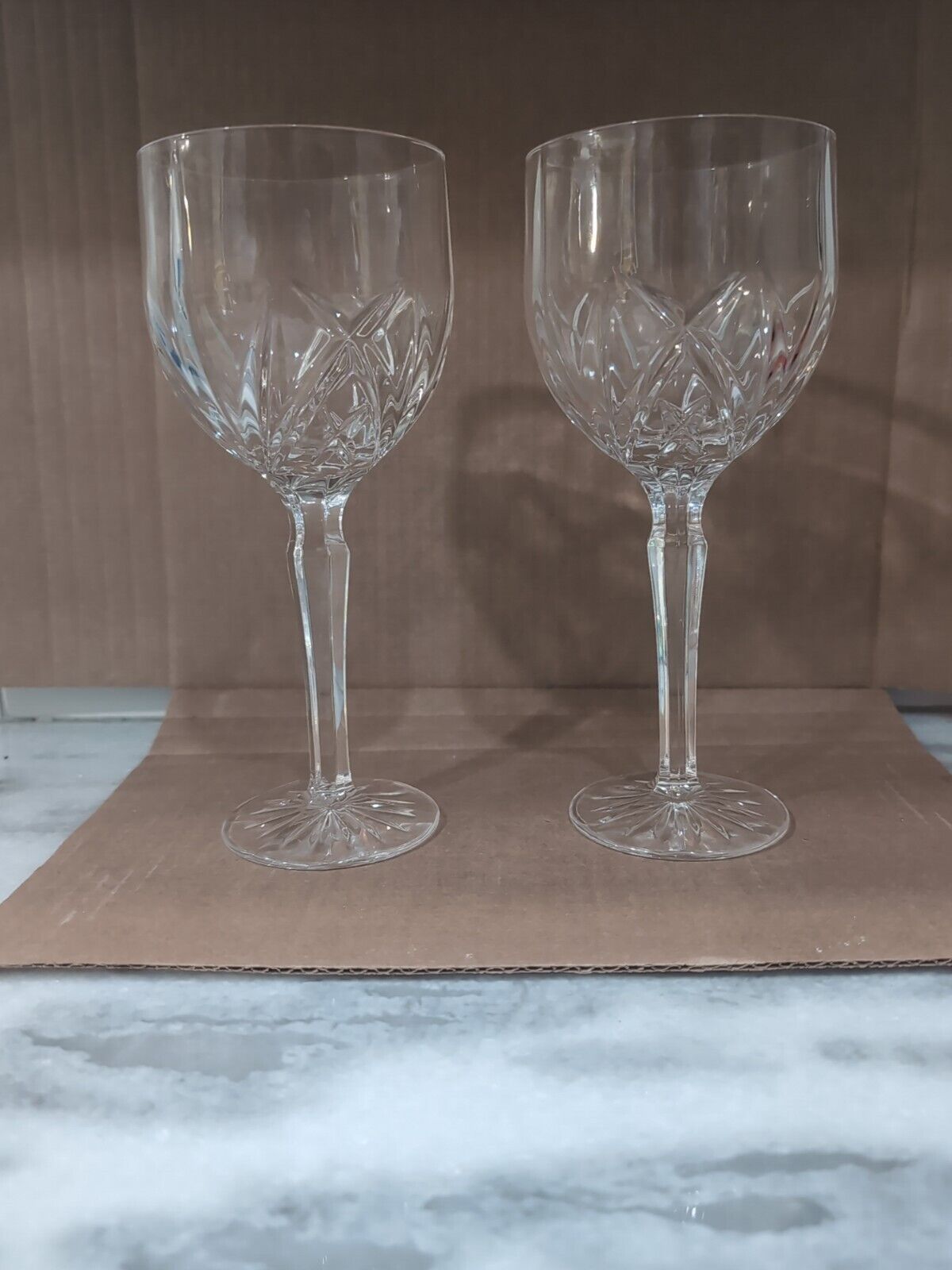 Two Marquis By Waterford 8 1/2 Tall Crystal Goblets 