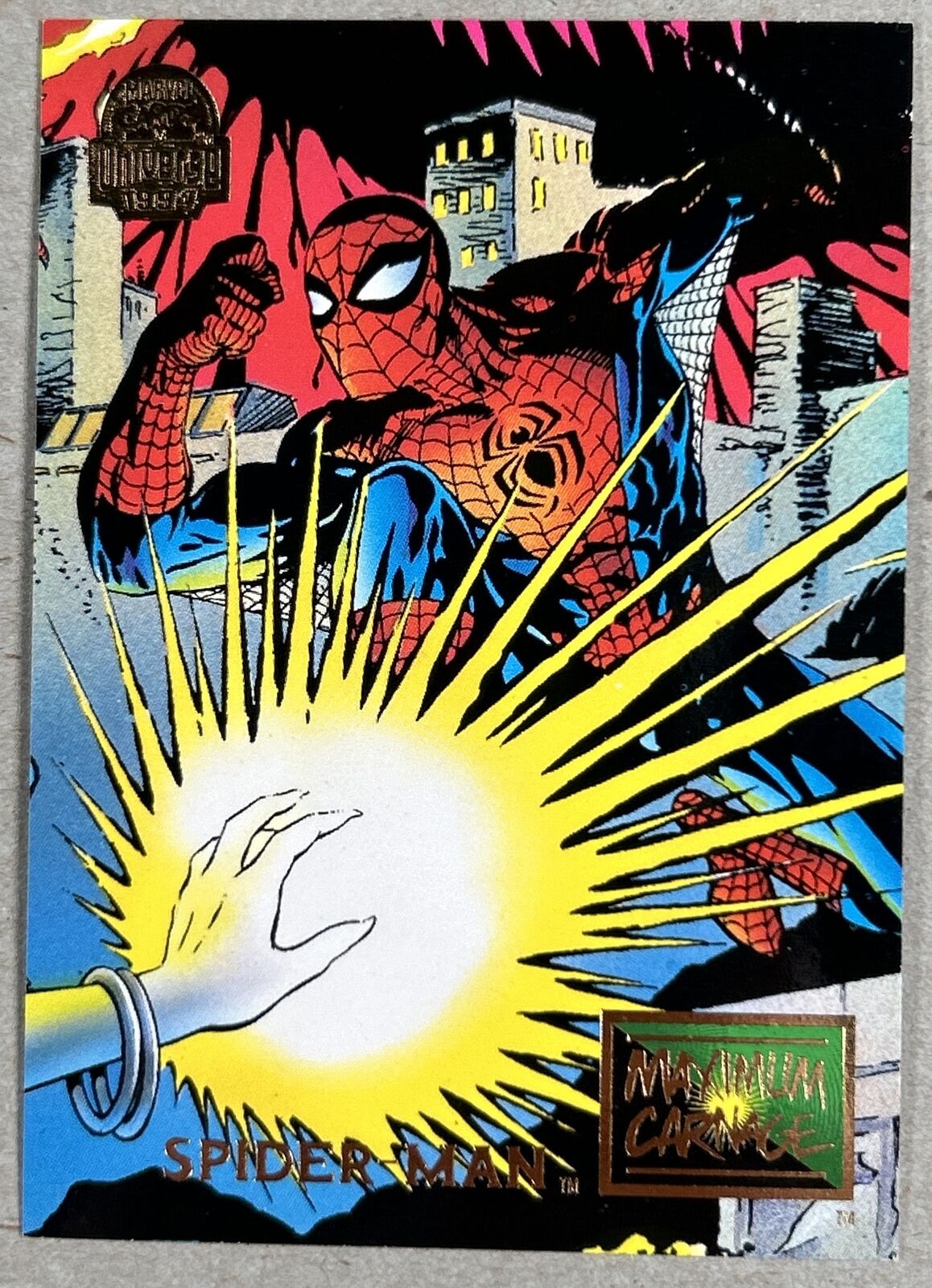 1994 Marvel Universe #23 Spider-Man Card Maximum Carnage Part 5 of 9
