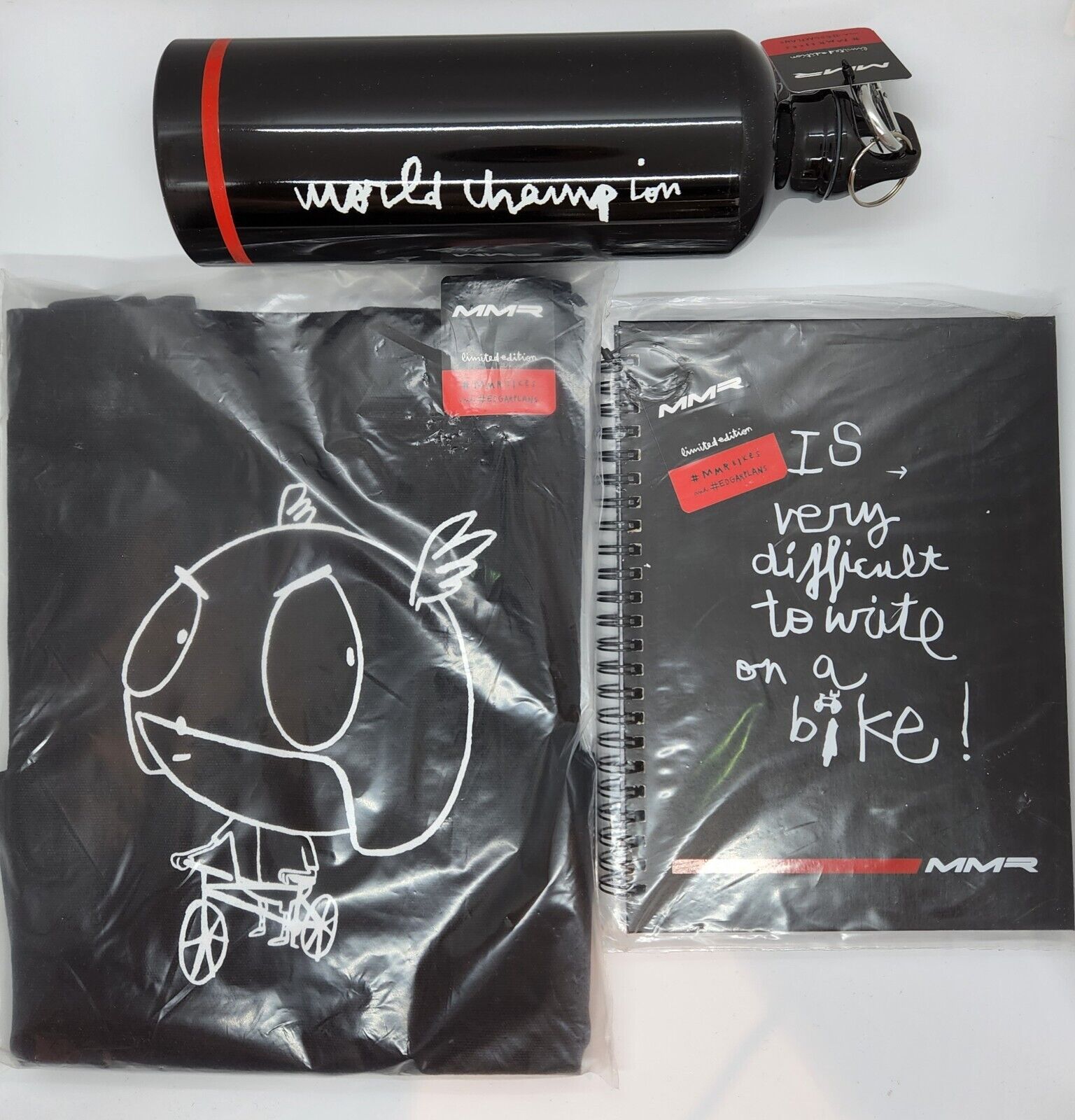 Edgar Plans - Set with Bottle, Tote bag, Notebook - MMR Bikes - Limited Edition