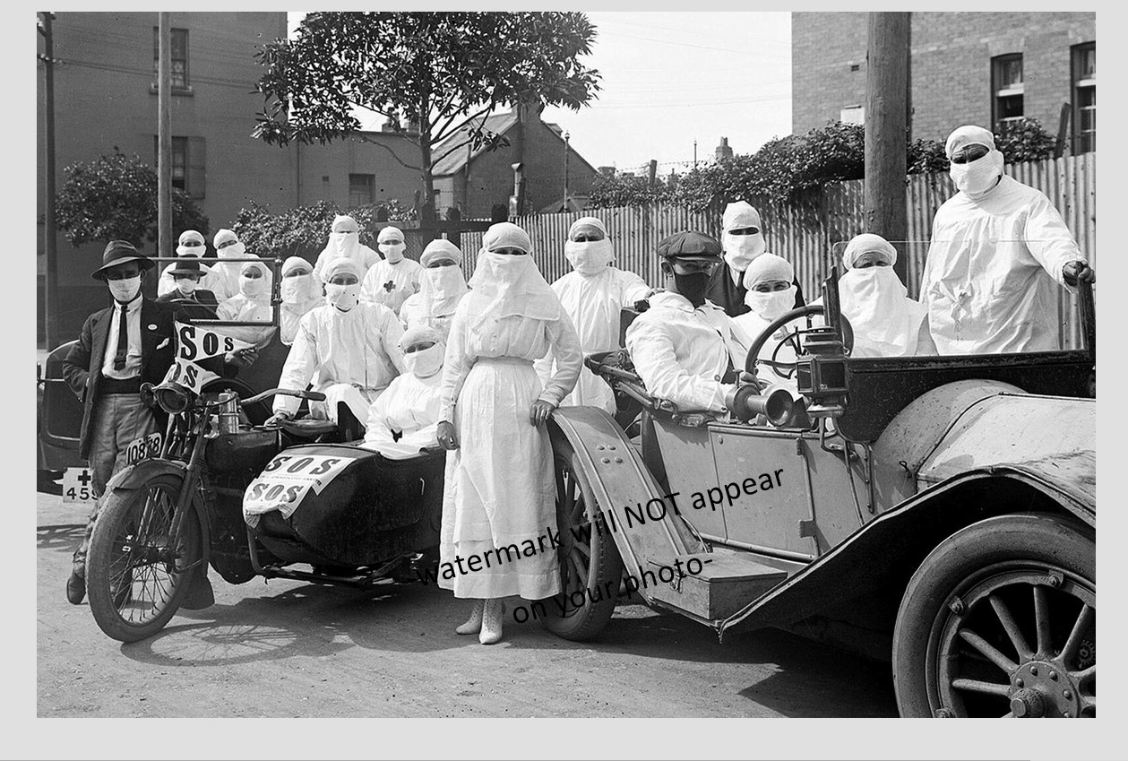 1918 Flu PHOTO Pandemic Spanish Outbreak Hospital Nurses Patients Influenza 1919