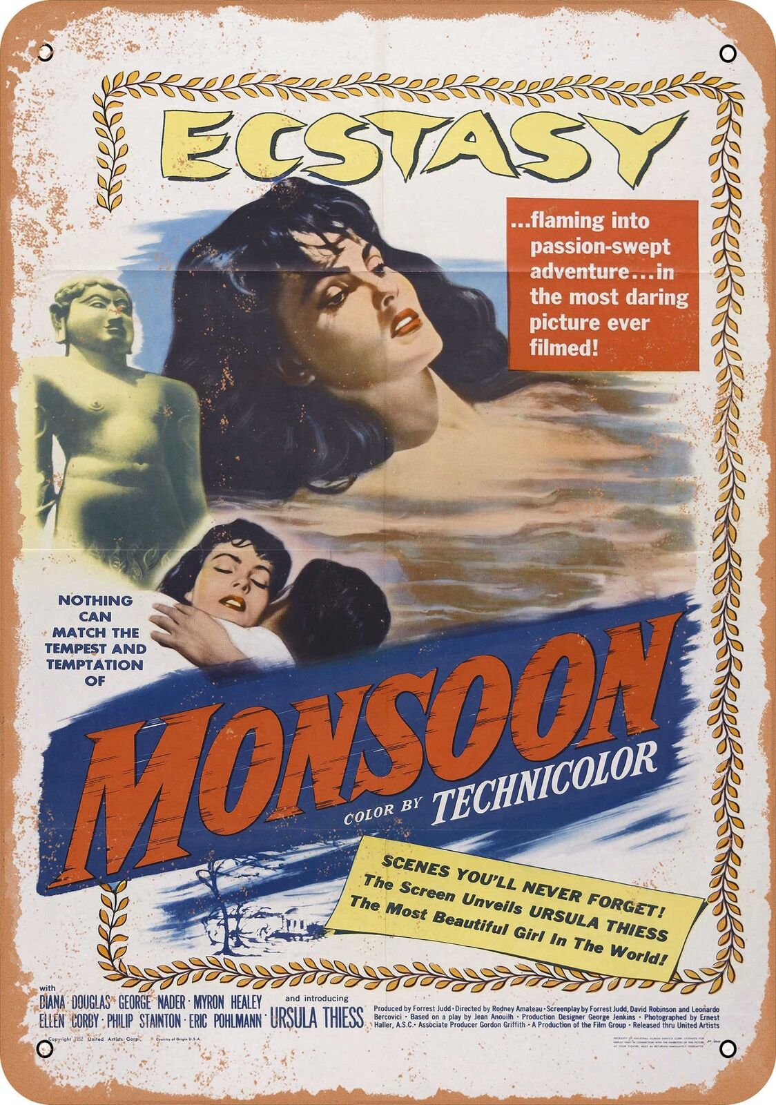Metal Sign - Monsoon (1952) - Vintage Look