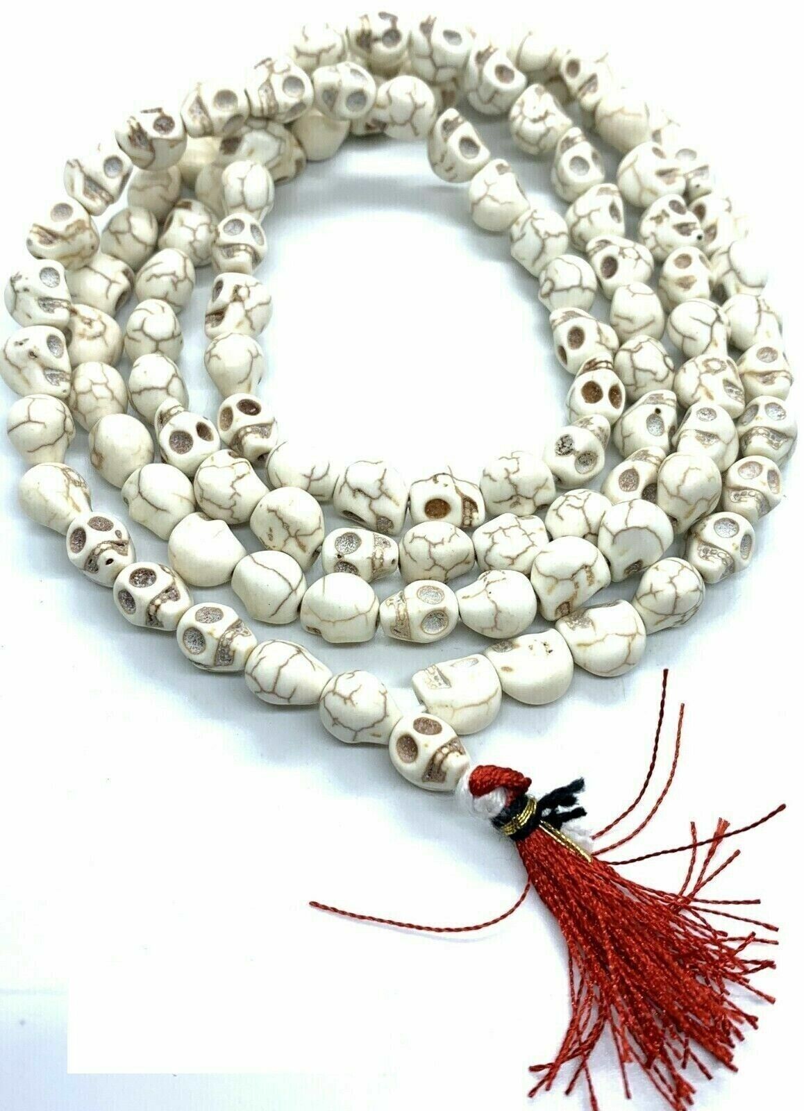 Tibetan Bone Skull Buddhist Prayer Beads Mala Necklace Prayer Kali Bead