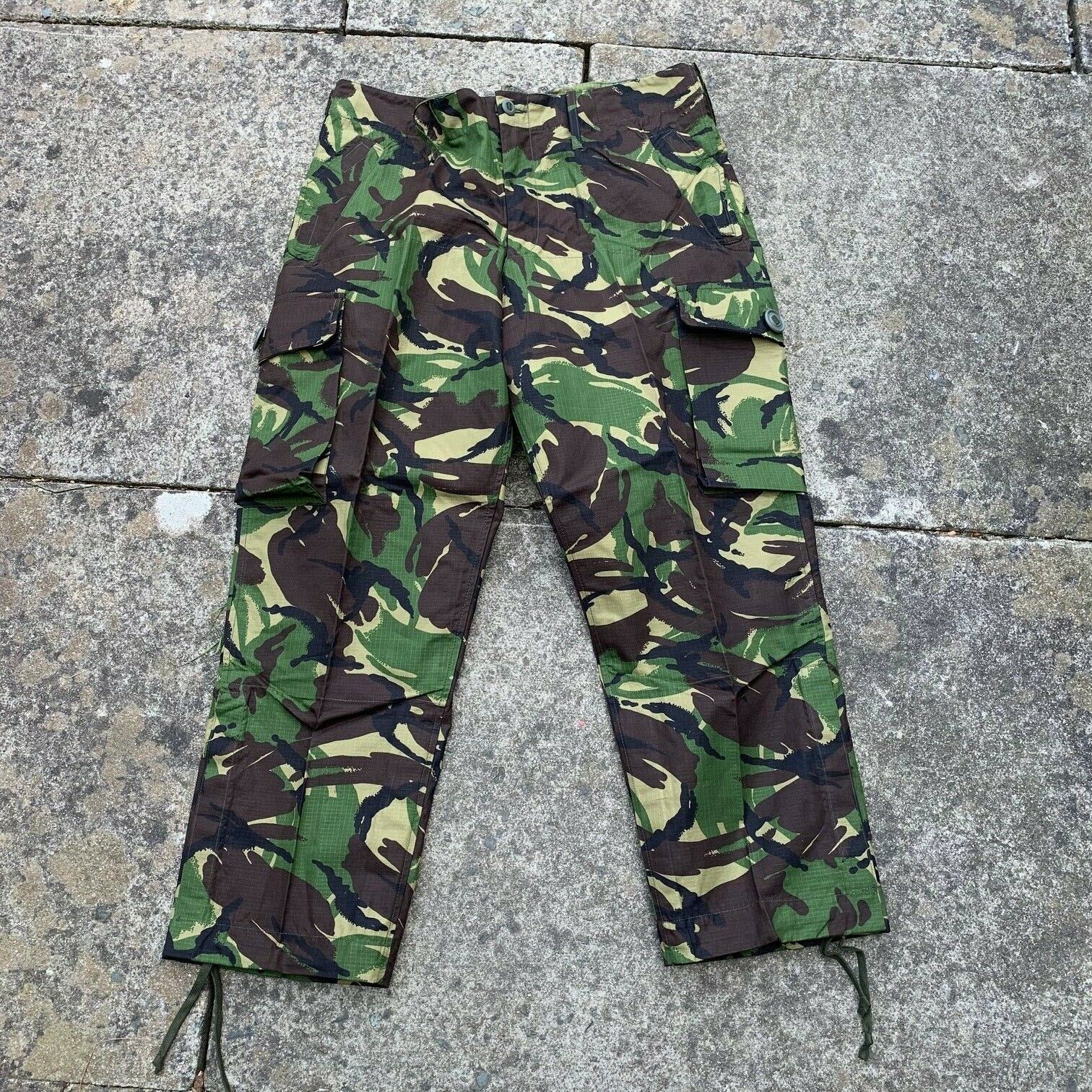 NEW BRITISH ARMY SURPLUS ISSUE RIP-STOP WOODLAND DPM WINDPROOF COMBAT TROUSERS 