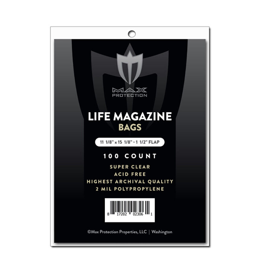 Max Pro Ultra Clear Life Magazine Bags - 11-1/8 x 14-1/4 - 100ct Pack
