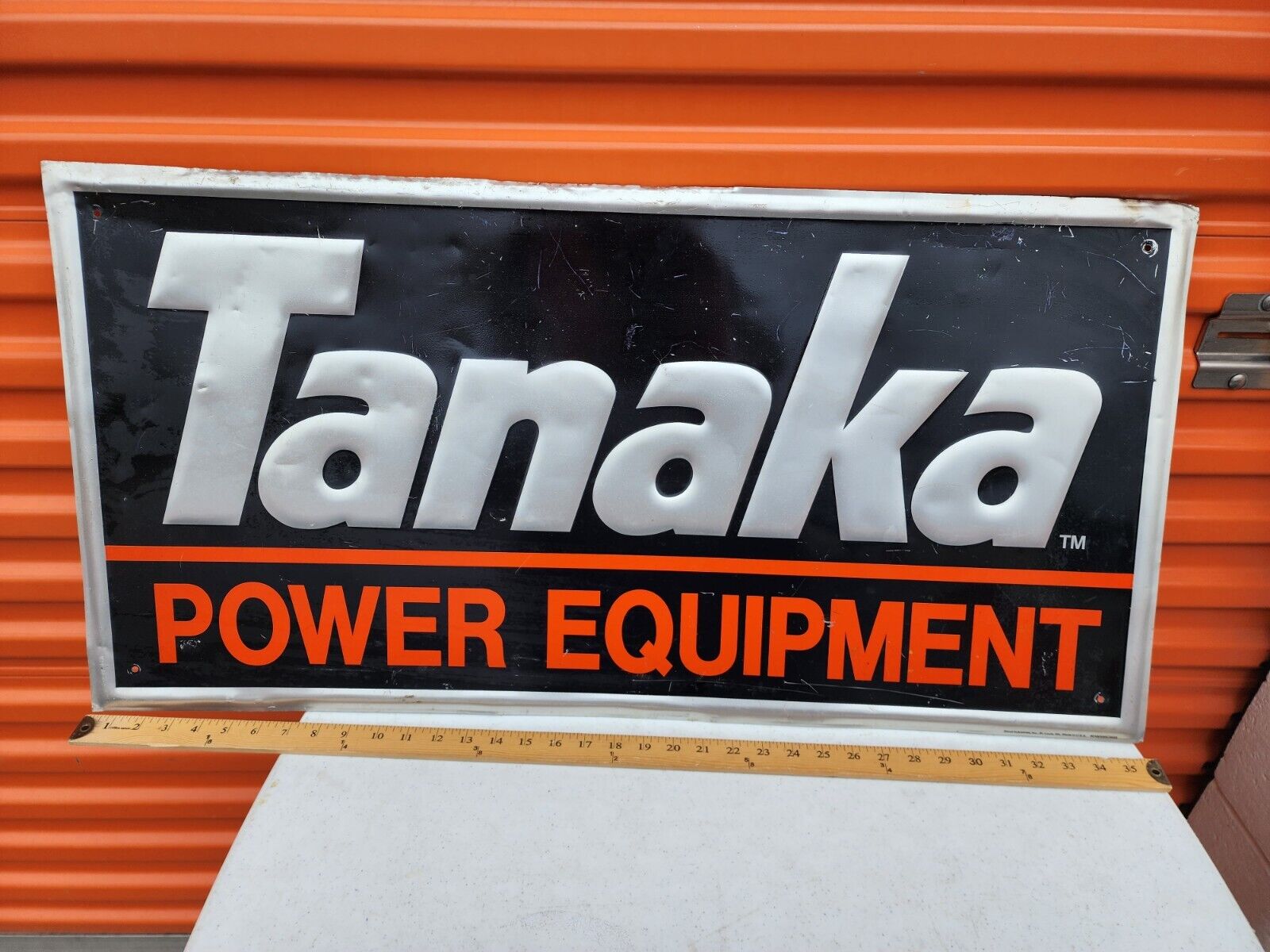 Vintage Official Dealer Tanaka Power Equipment Metal Sign Stout Sign Co