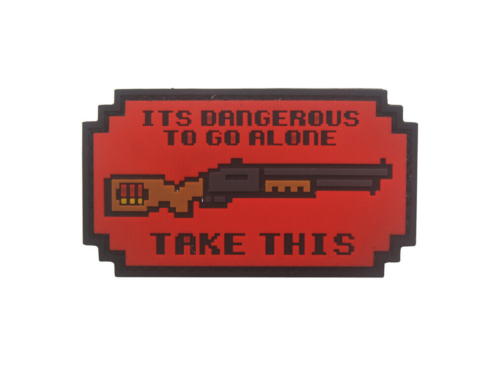 3D Pvc It\'s Dangerous to Go Alone Take This Tactical Rubber Hook Patch Badge Red