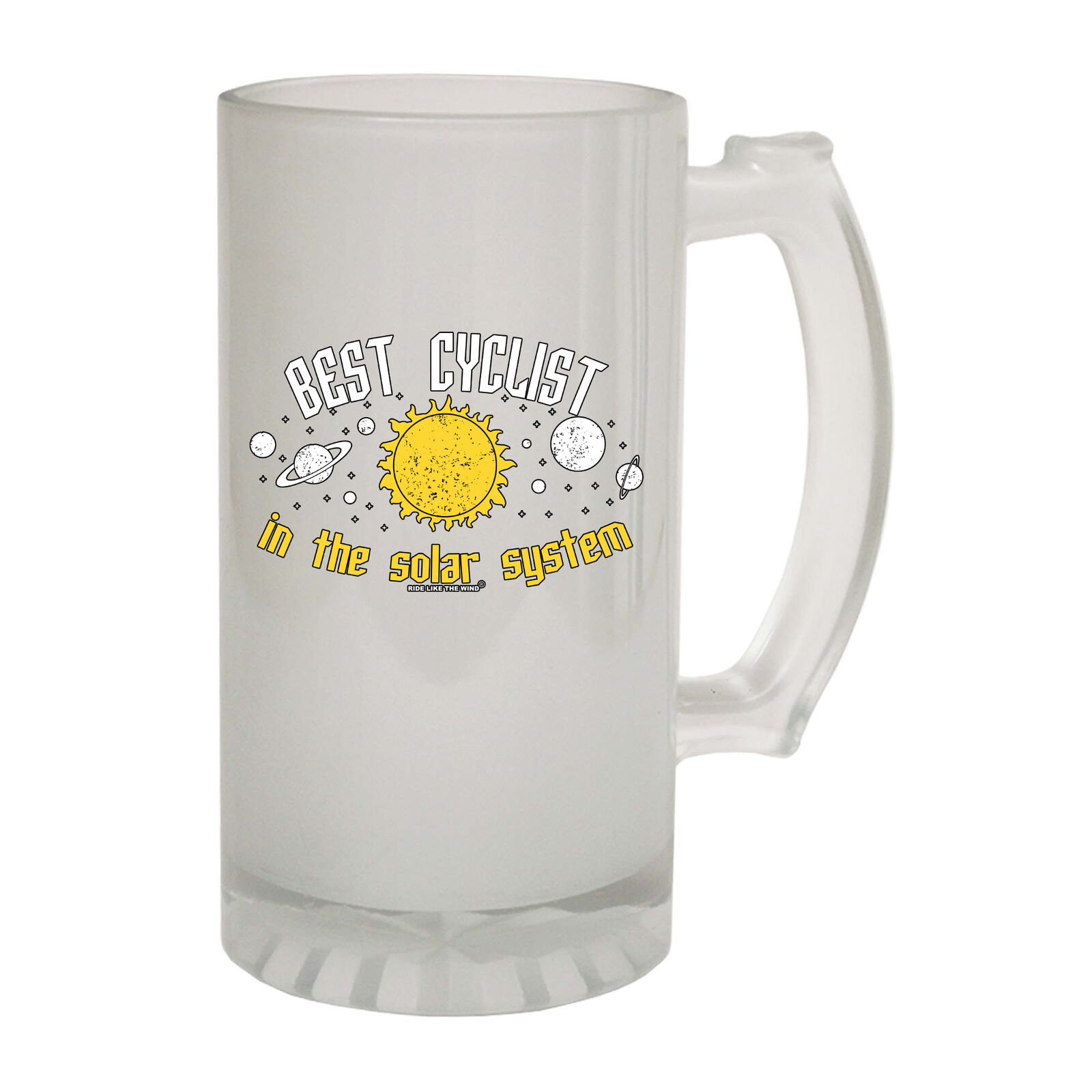 Cycling Rltw Best Cyclist In The Solar System Novelty Frosted Glass Beer Stein