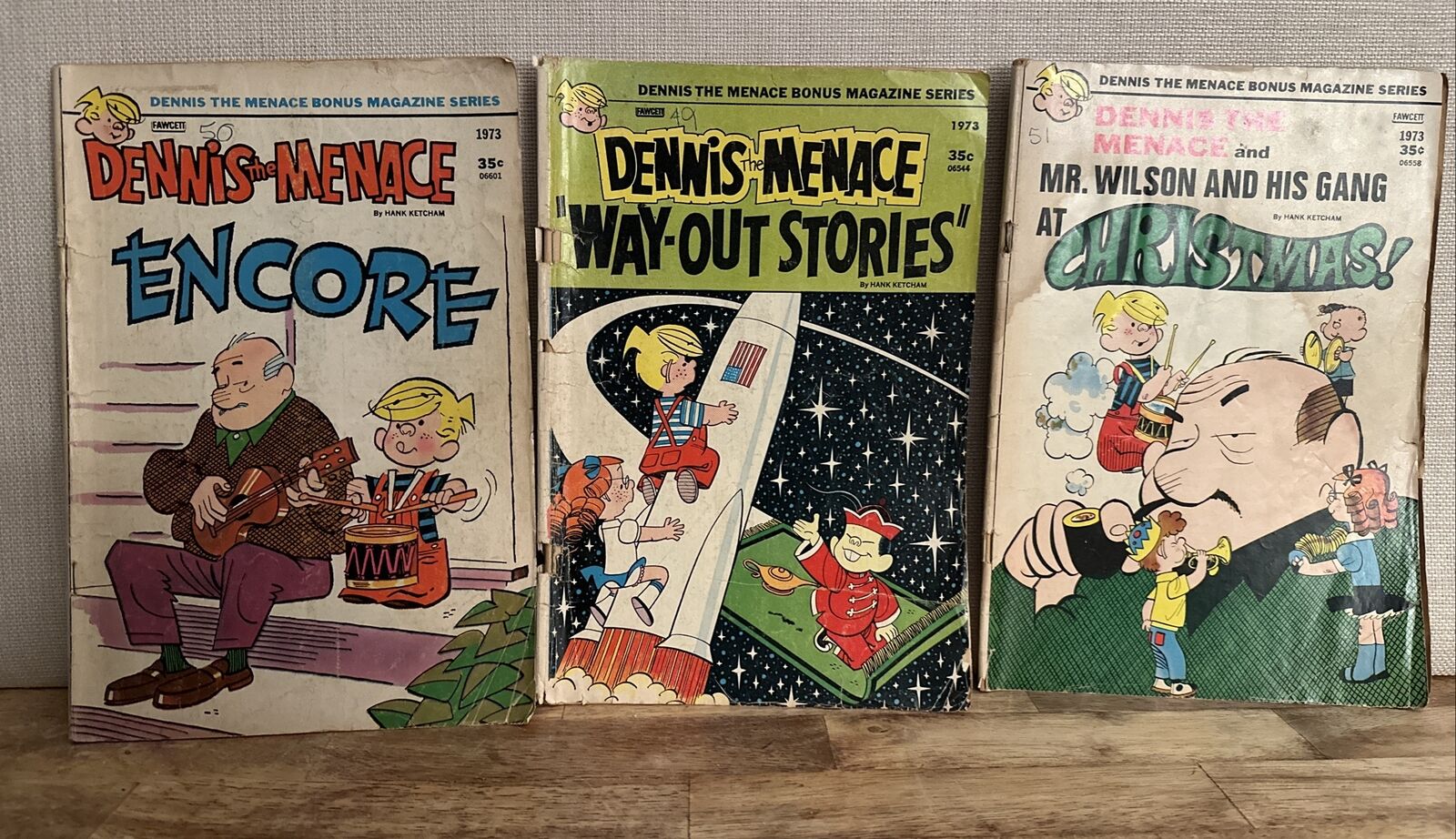 1973 Dennis The Menace Comic Book Lot Of 3 Encore Way Out Stories Christmas 