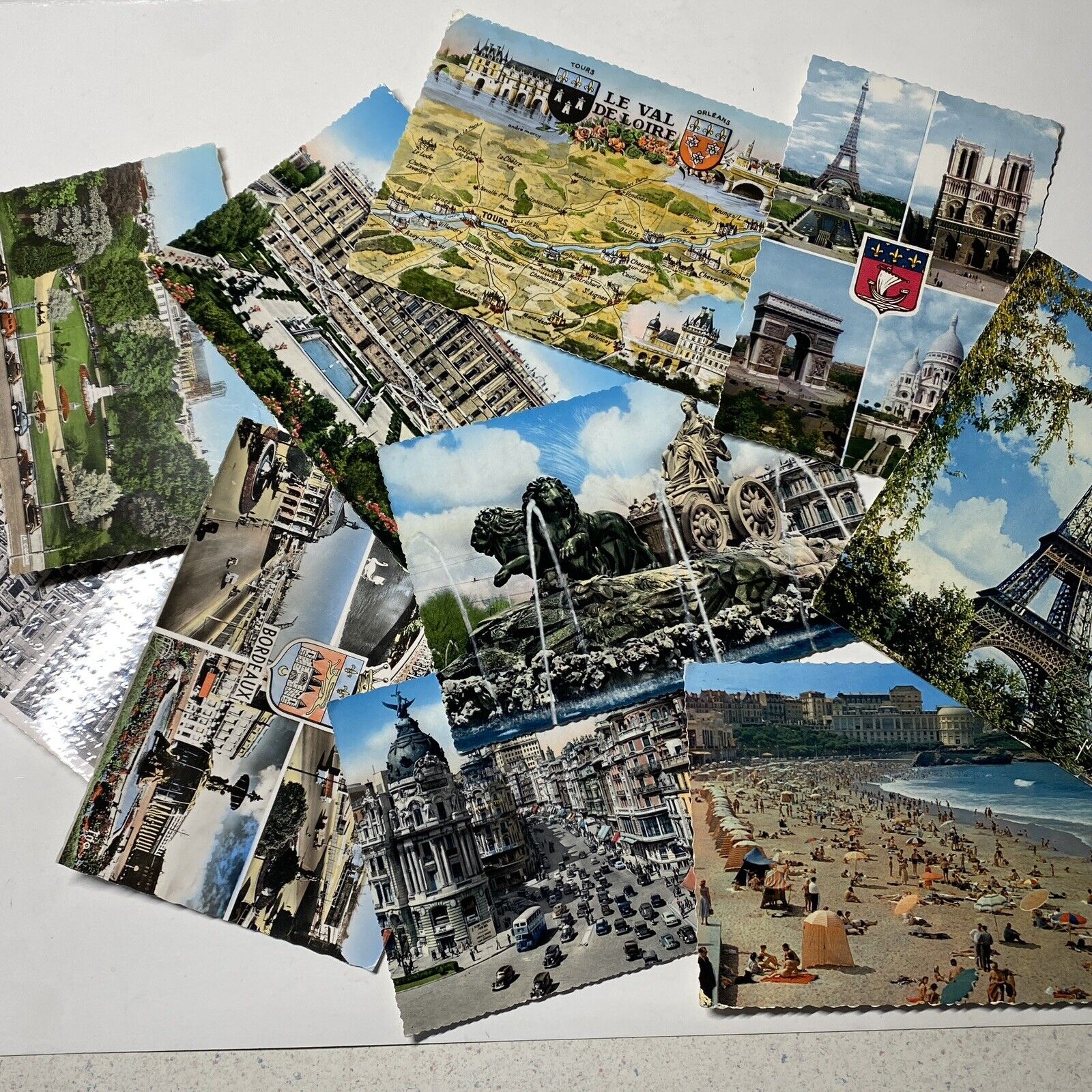 1956 Lot Of 10 European Postcards Various Cities ￼