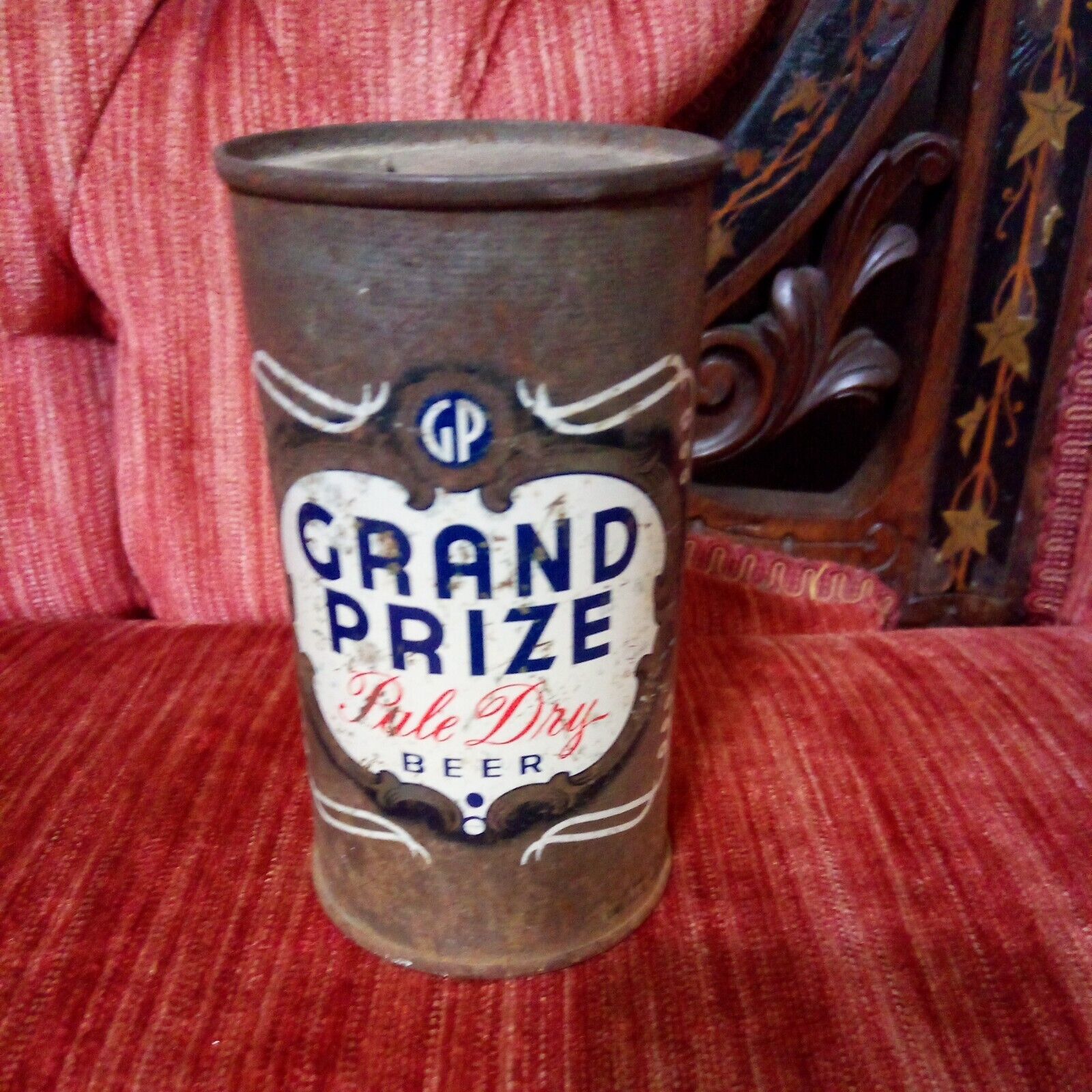 Grand Prize Pale Dry Flat Top Beer Can Empty Houston Tx.