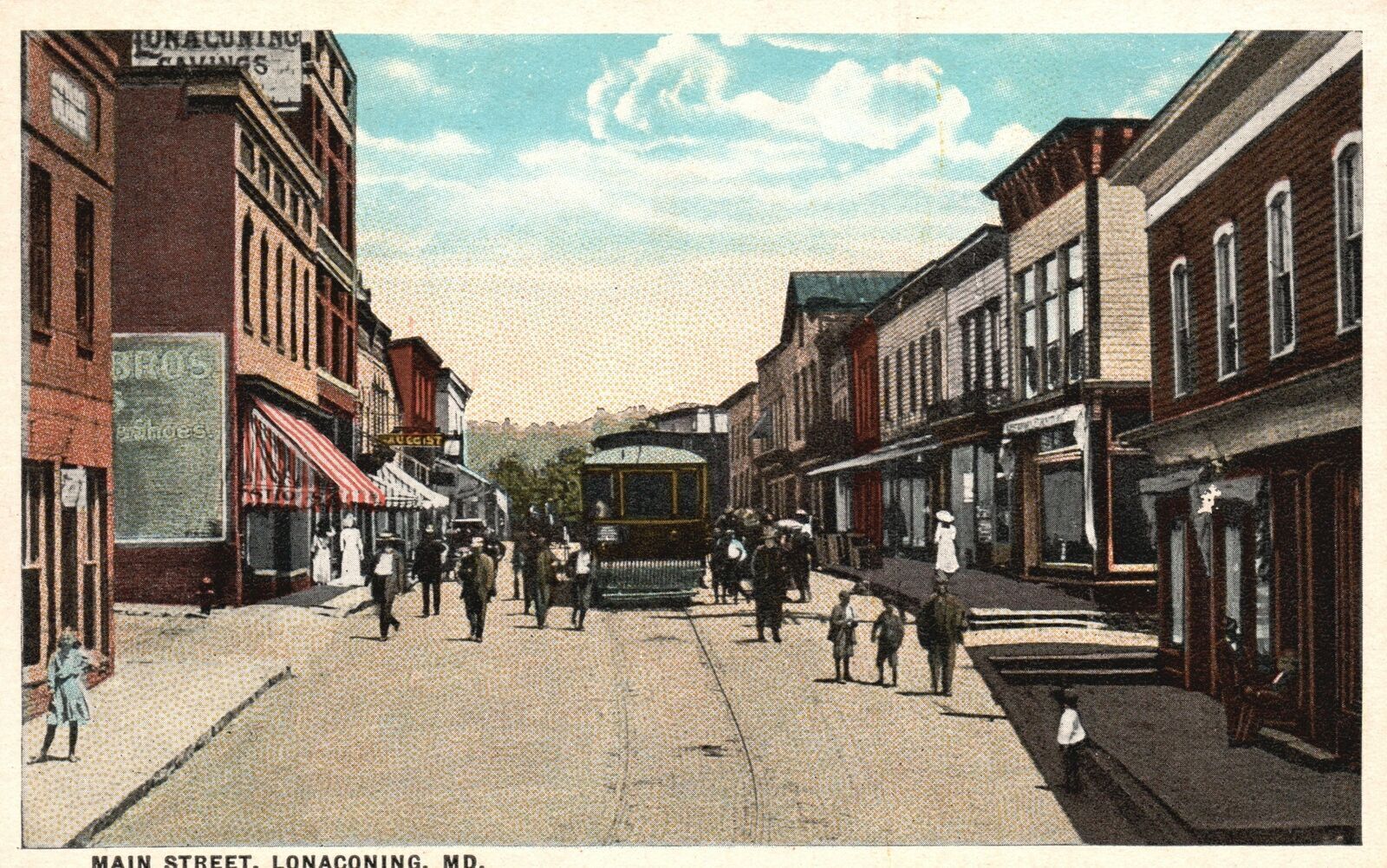 Vintage Postcard 1920\'s View of Main Street Lonaconing Maryland MD