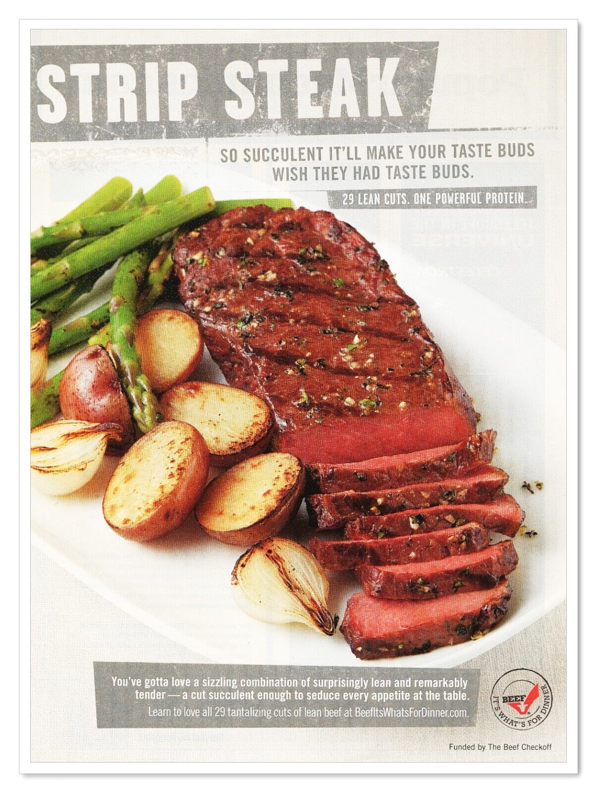 Beef It's What's for Dinner Strip Steak 2011 Full-Page Print Magazine Food Ad