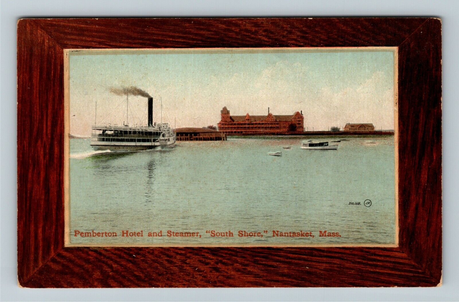 Nantasket MA-Massachusetts, Pemberton Hotel And Steamer, Vintage Postcard