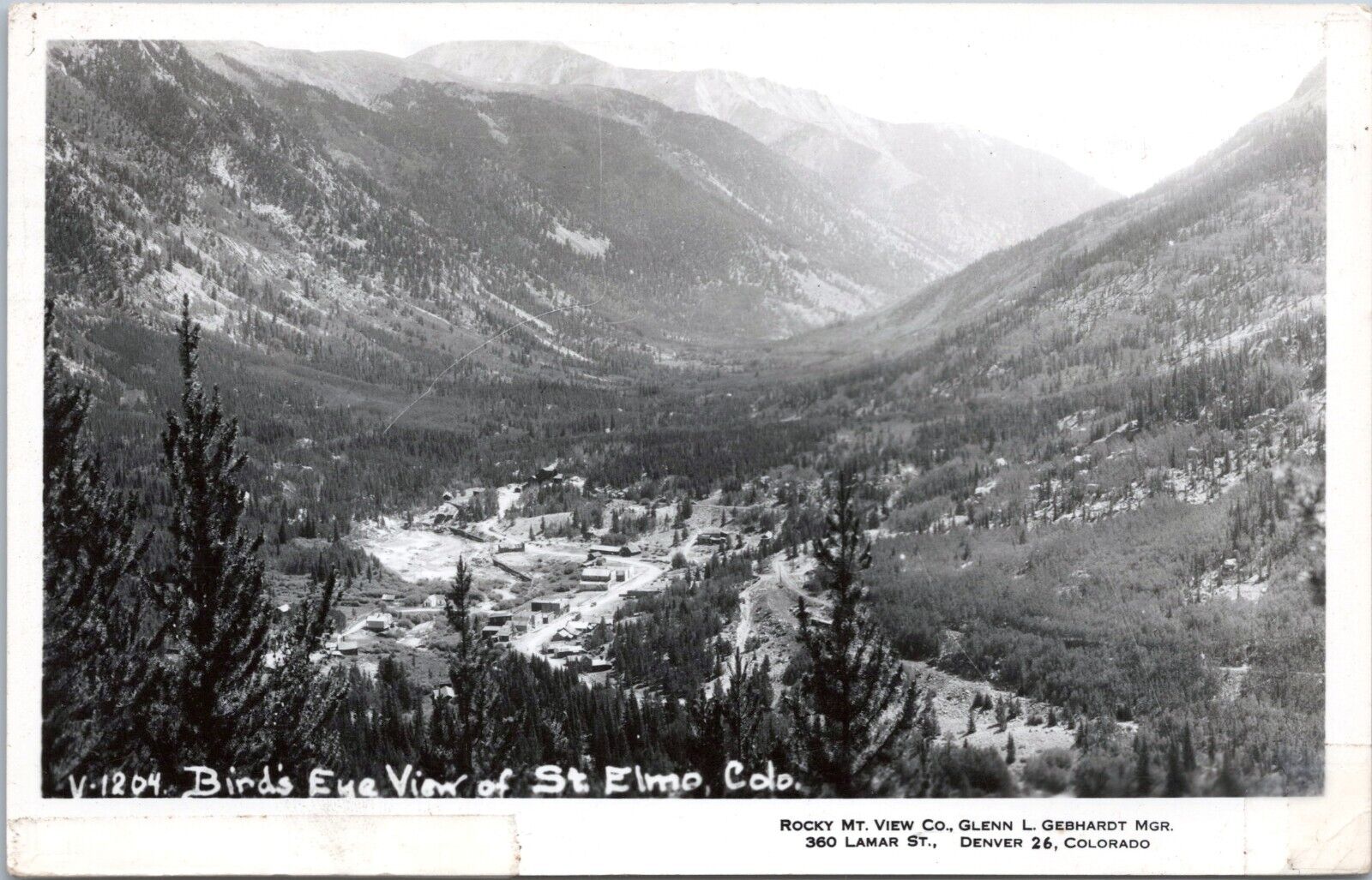 RPPC Aerial View, St. Elmo, Colorado- 1959 Posted Photo Postcard - Ghost Town