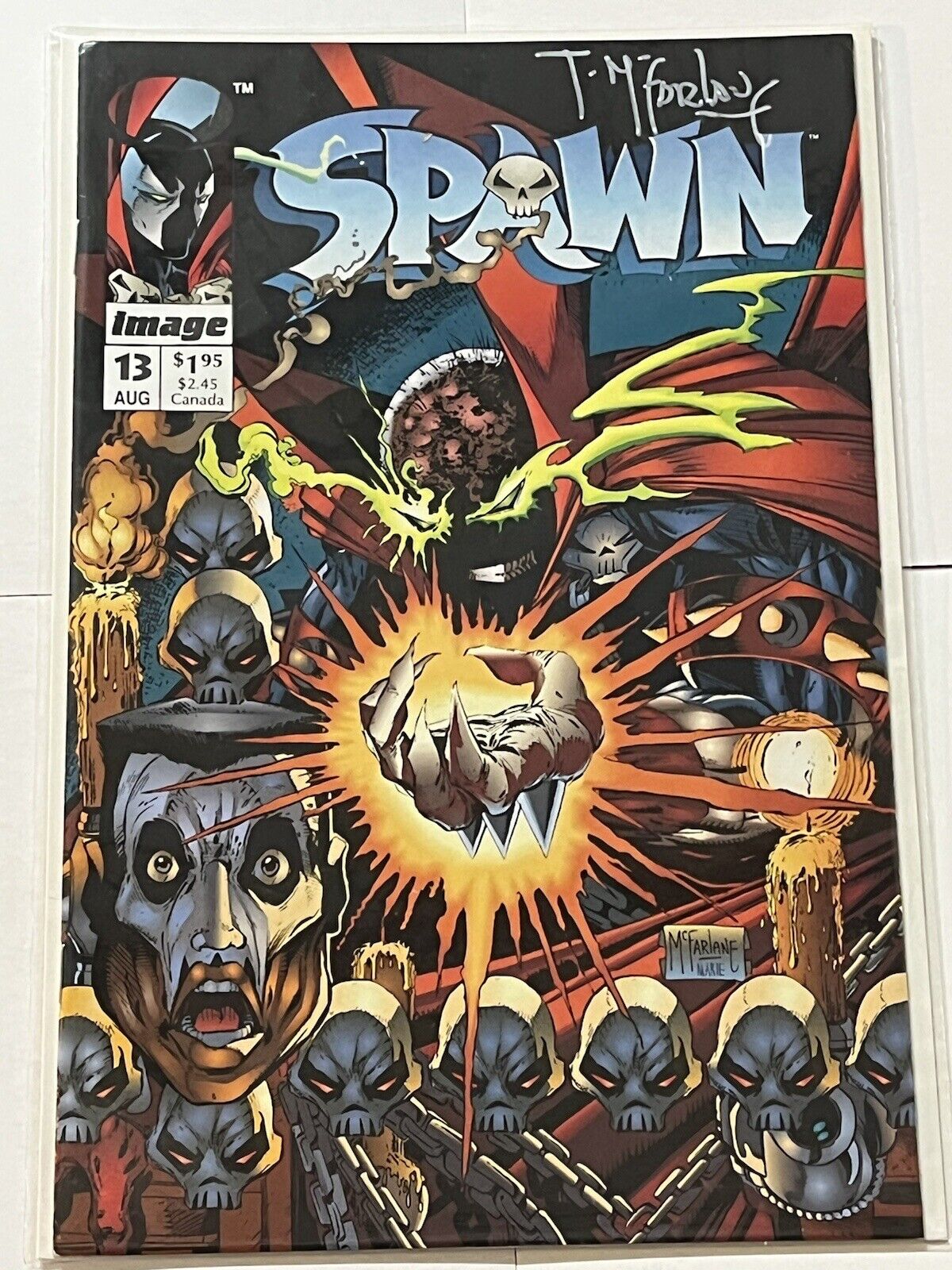 Todd McFarlane REAL hand SIGNED Spawn Comic Book  Issue #13 August 1993 | Combin