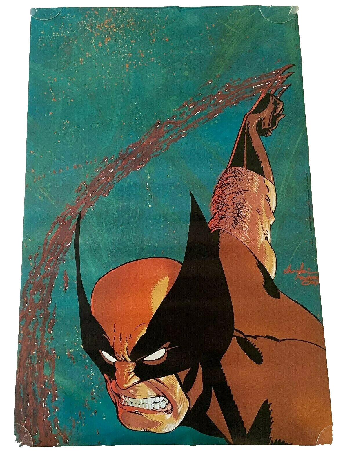 Vintage 1990 Marvel X-Men MIB 34x22 Wolverine Howard Chaykin Poster
