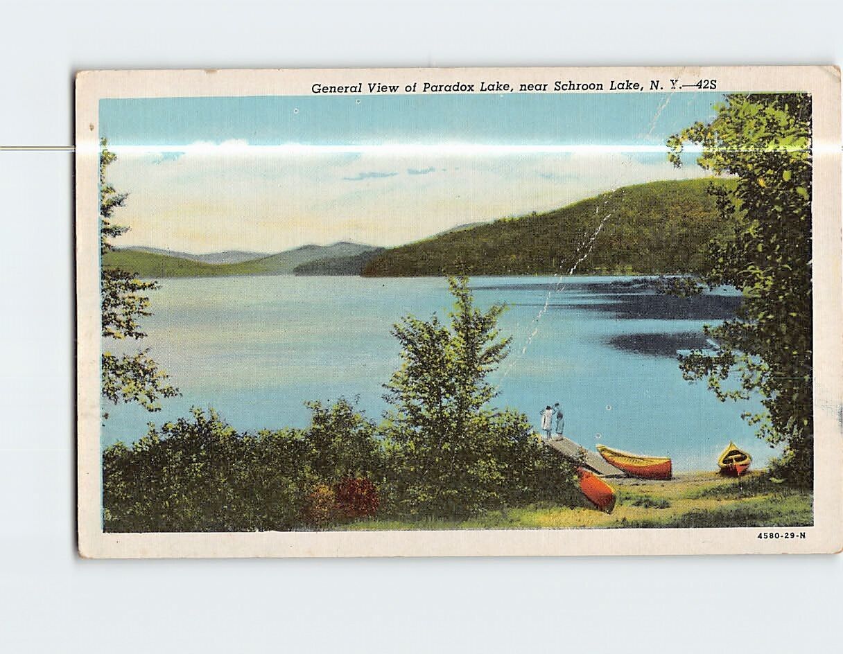 Postcard General View of Paradox Lake near Schroon Lake New York USA
