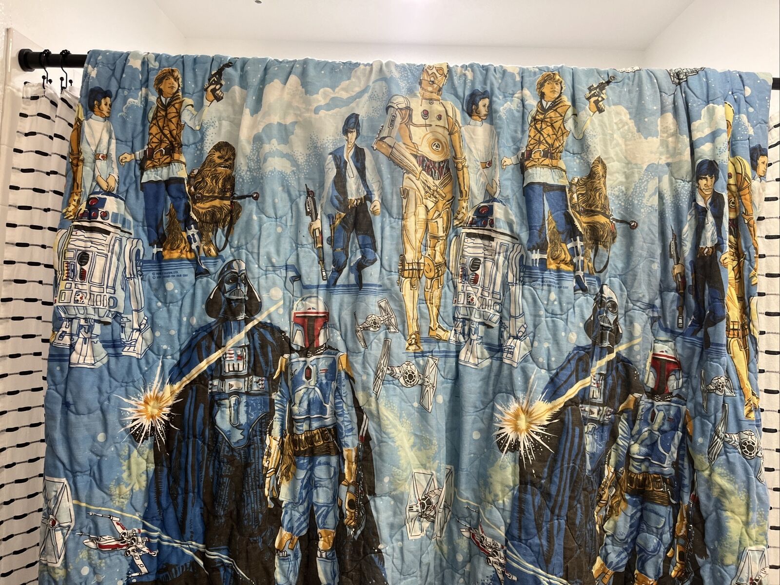 Vintage 1979 Falcon Star Wars Empire Strikes Back Twin Blanket Appx 88” by 64”