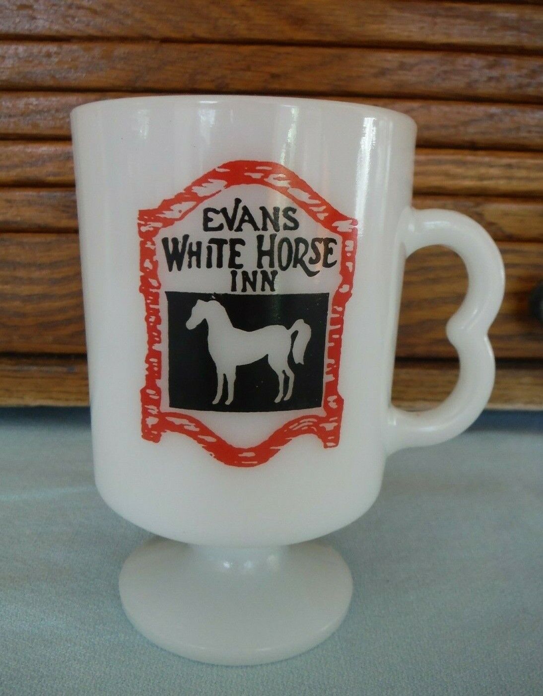 Vintage Milk Glass Pedestal Mug \
