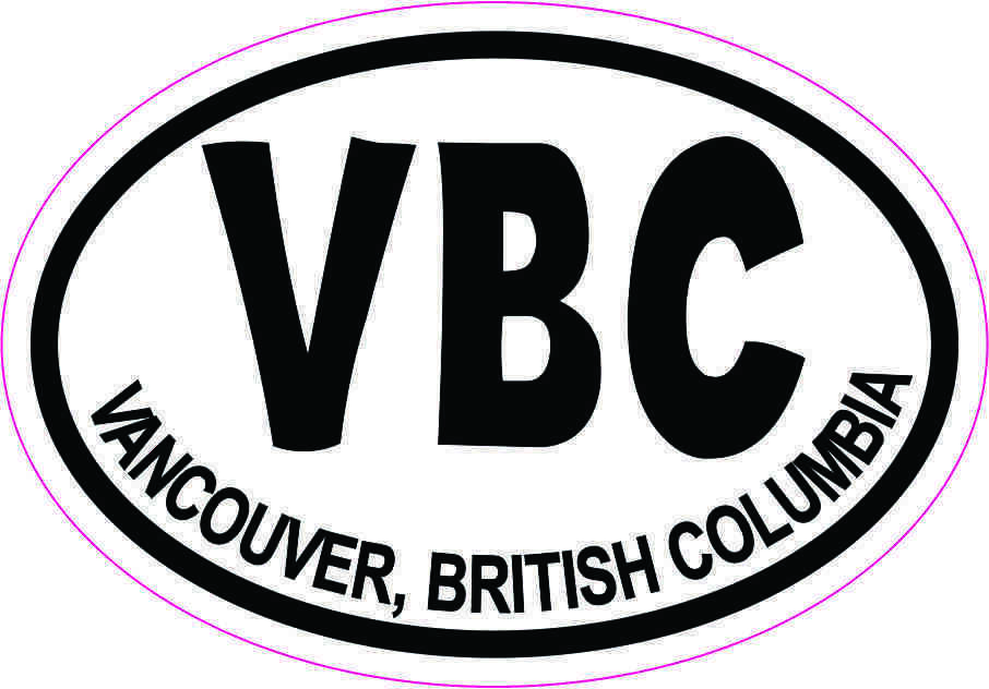 3 x 2 Oval VBC Vancouver British Colombia Sticker Car Truck Vehicle Bumper Decal
