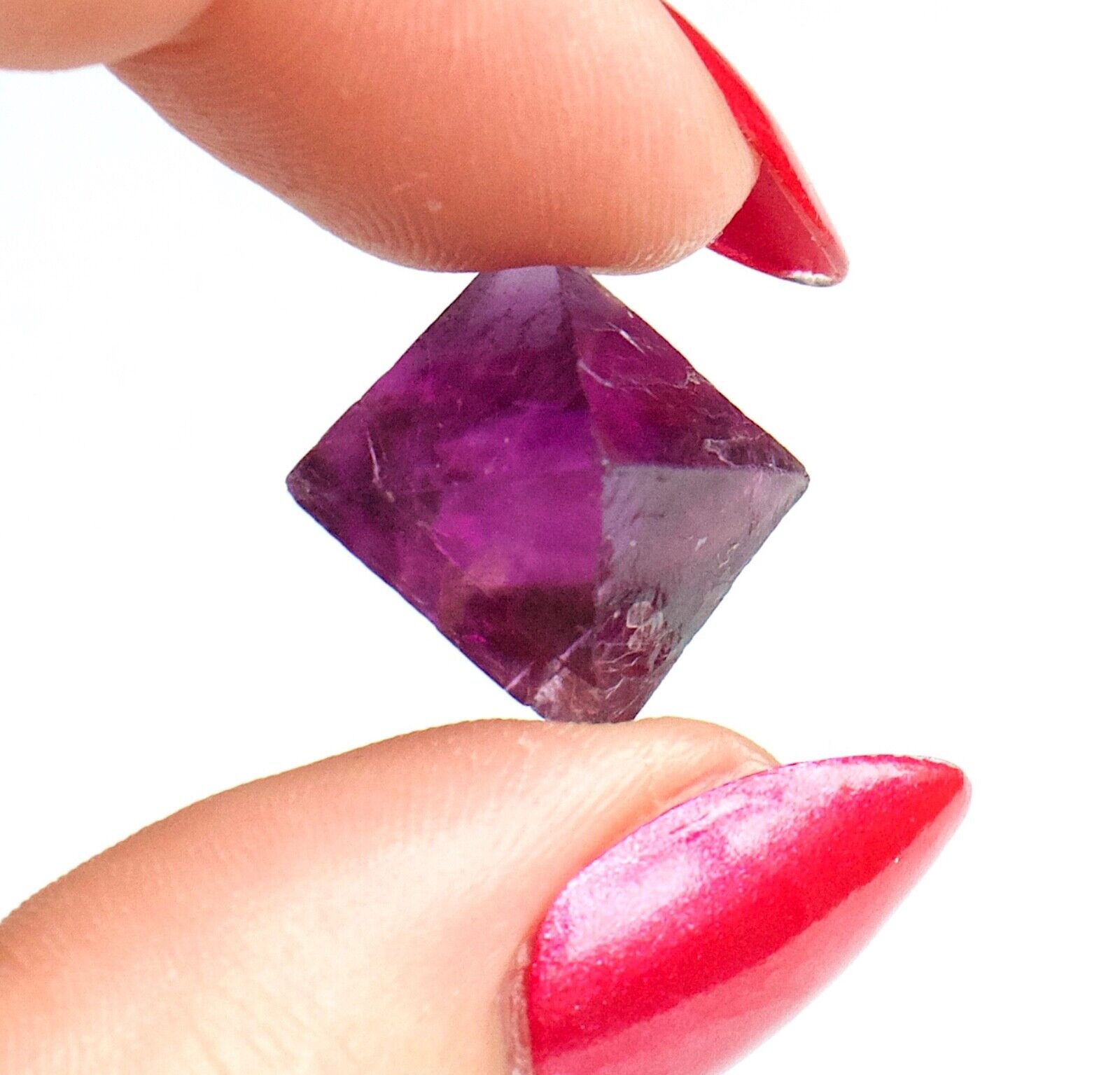 Fluorite Octahedron, Gem Raspberry Purple Color, Illinois,   1.9 Cm's
