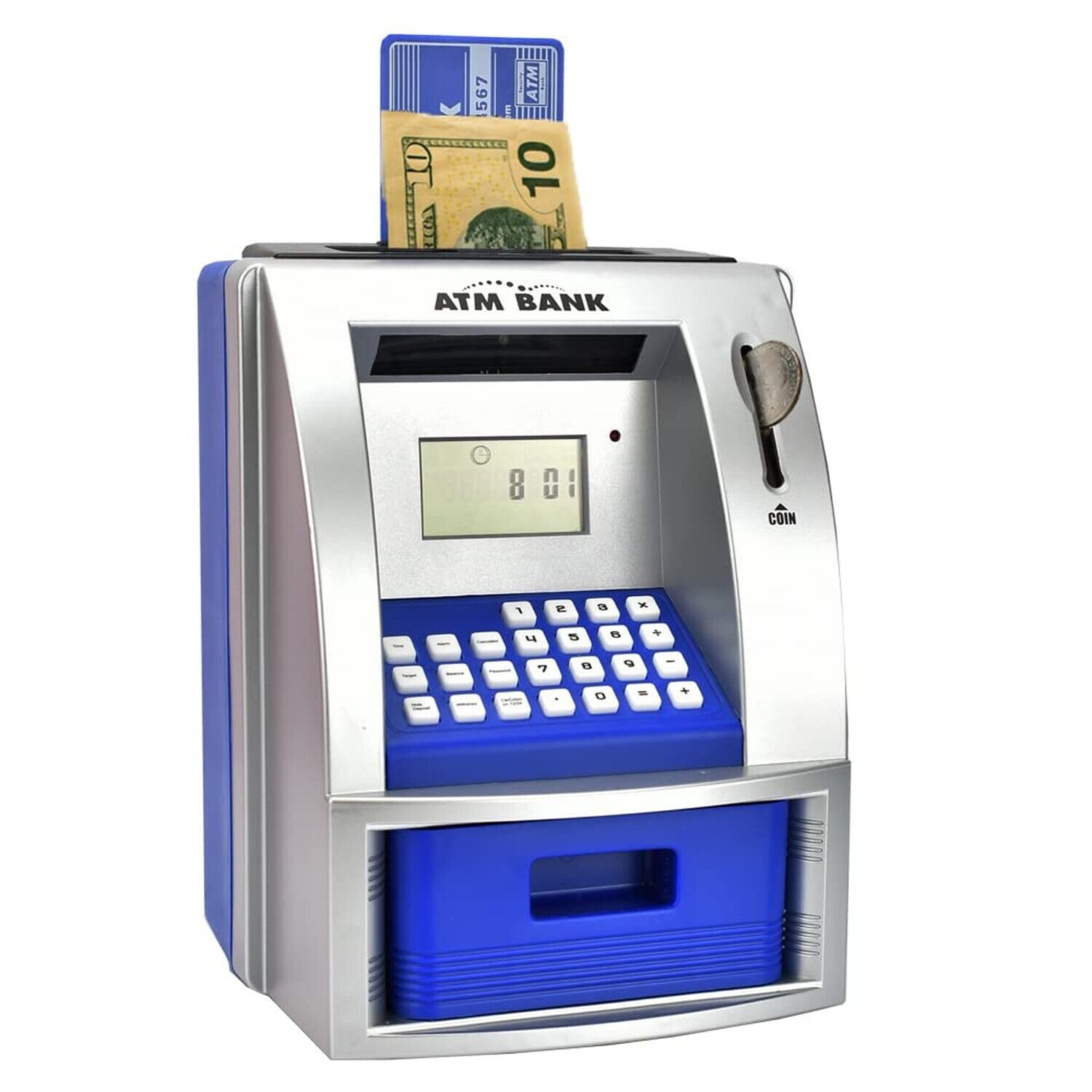 ATM Savings Bank for Real Money, Mini ATM Machine with Debit Card, Electronic...