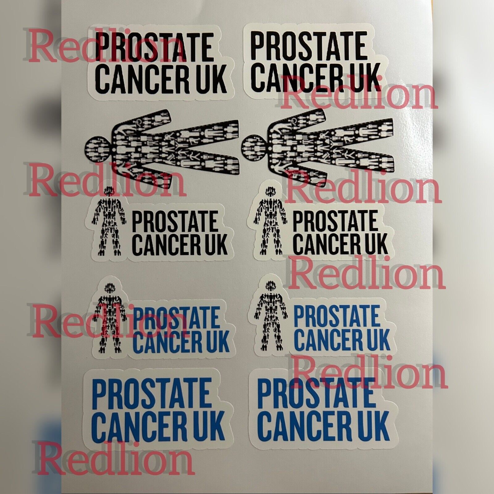 Prostate cancer Uk logo stickers Printed Laminated & Cut sizes between 8 & 4cm