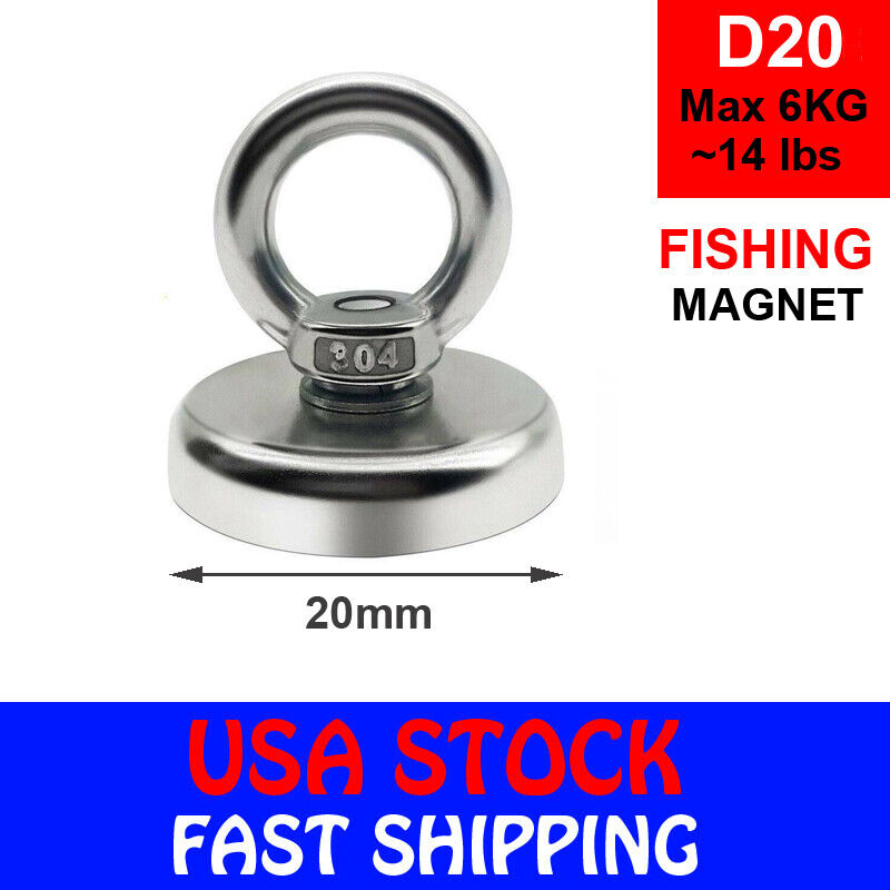 Fishing Magnet Neodymium Strong Pull Force Retrieving Treasure Hunt 14-660LB