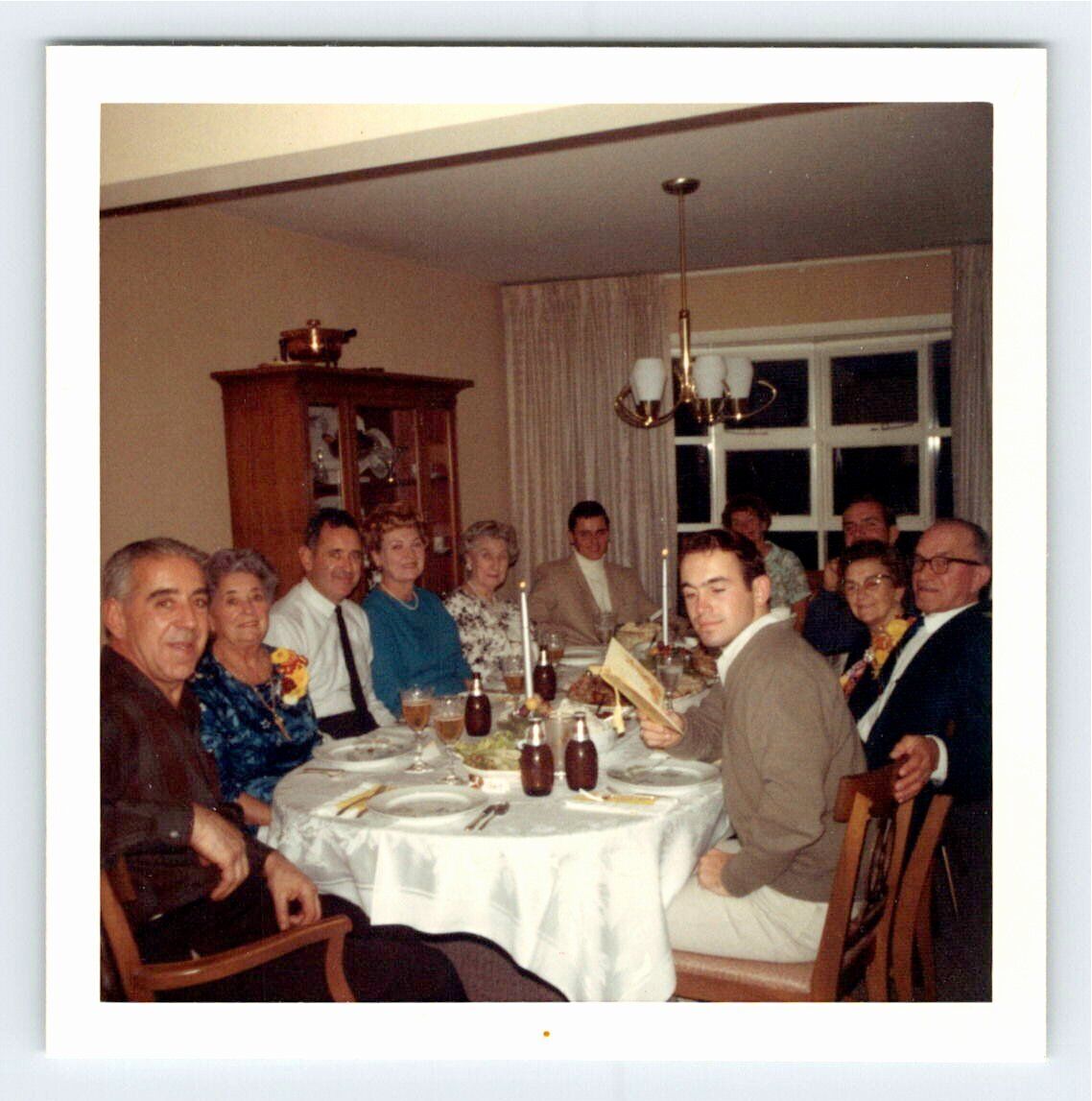 Vintage 1968 Photo Handsome Young Man Thanksgiving Family 1960\'s Found Art R119