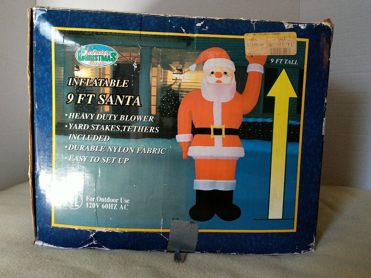 VINTAGE 9 ft  Santa Claus Christmas Inflatable TESTED WORKING