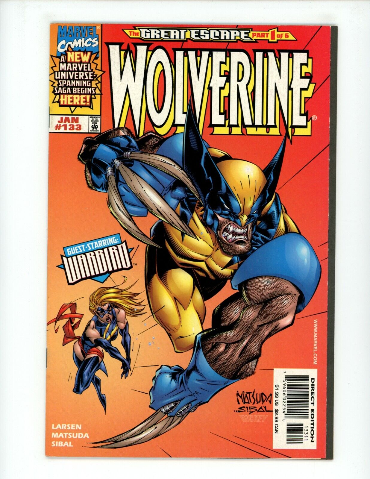 Wolverine #133 1999 VF+ Cover A by Erik Larsen and Jeff Matsuda Comic Book