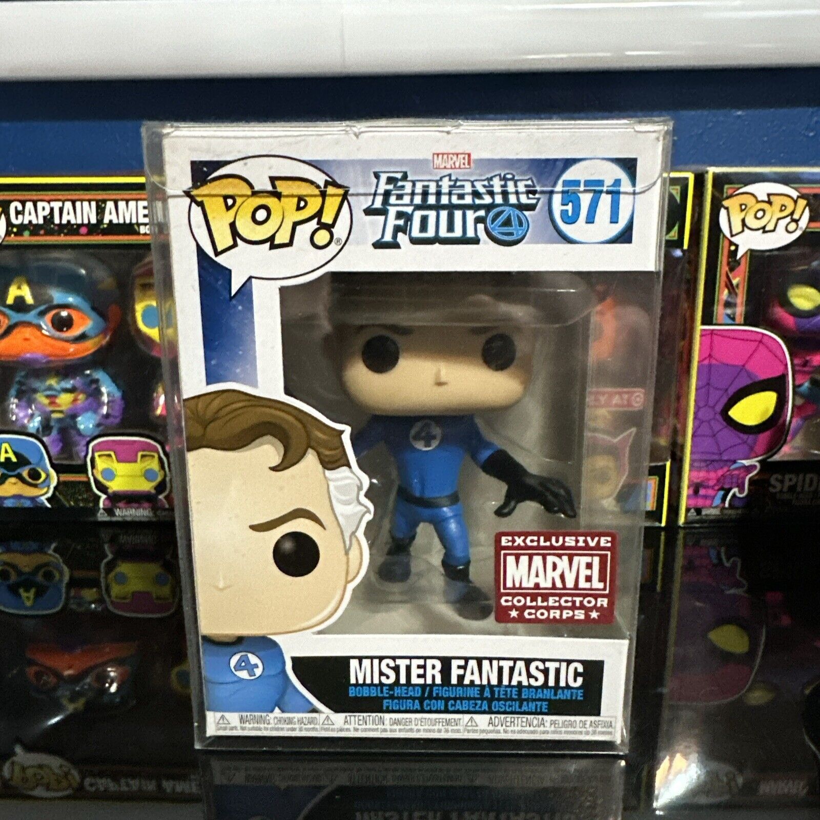 Funko POP Mister Fantastic­ Exclusive Fantastic Four #571 W/Protector