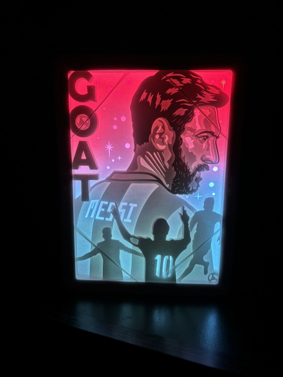 Football/ Soccer Messi 3D USB-Type C Powered Lightbox: Power Cable Included