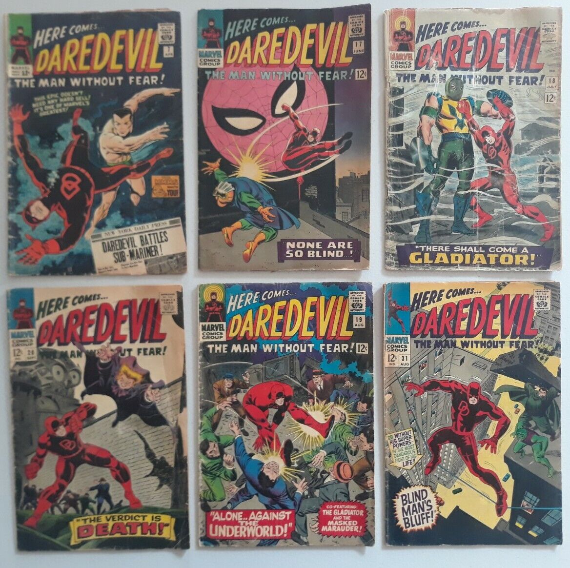 Daredevil 7, 12, 17, 18, 19, 20, 31 Marvel Comics 1964