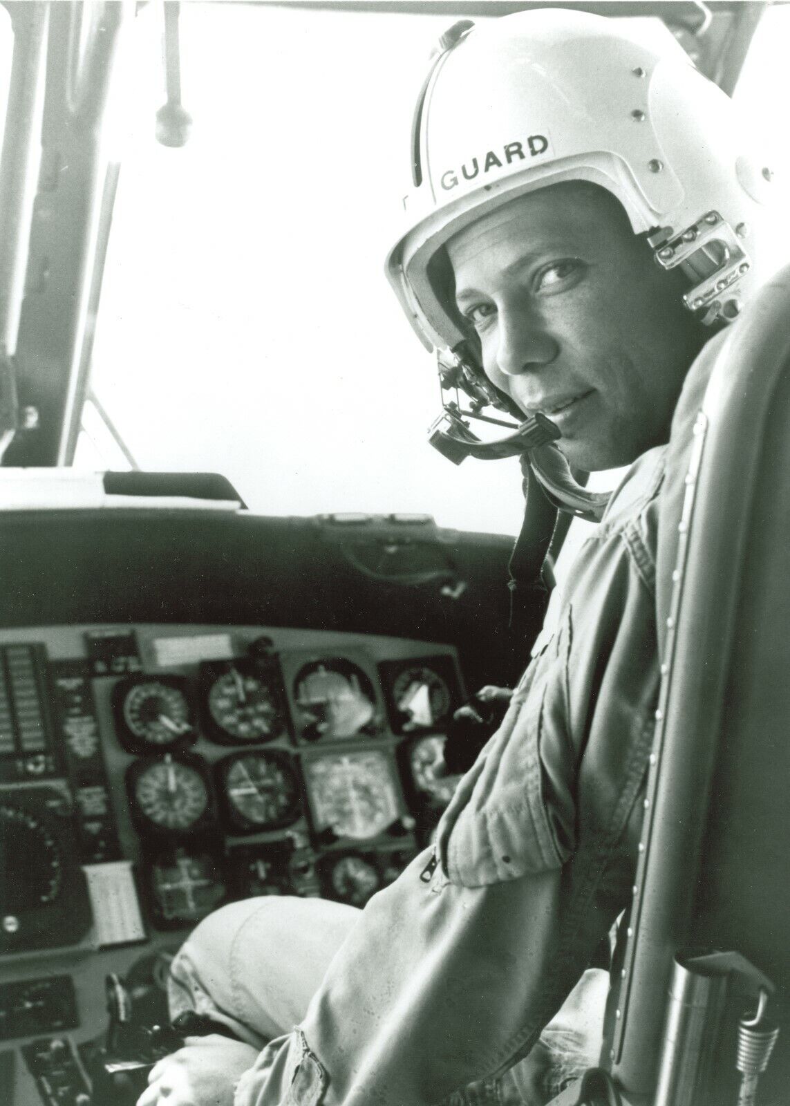 Cmdr. Bobby Wilks at Controls of Coast Guard Rotary-Wing Aircraft-Black History 