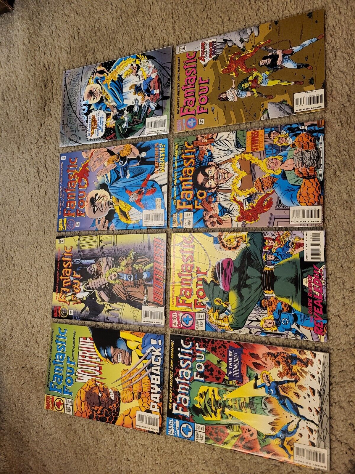 8 lot Fantastic Four 391,392,393,394,395,396,397,398 Marvel 1994-1995 HIGH GRADE