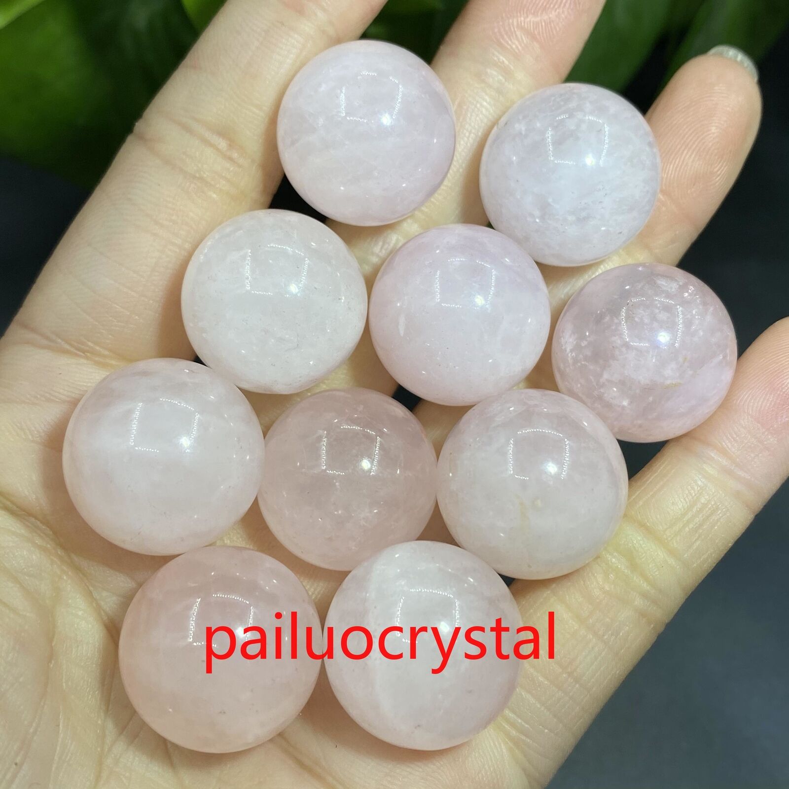 10pc Natural Rose quartz Ball Quartz Crystal Sphere Pendant Reiki healing 20mm+