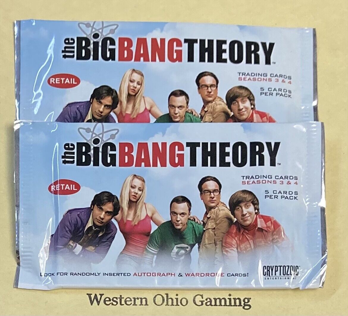 The Big Bang Theory 2 x Seasons 3 & 4 Retail Trading Cards Packs NEW 
