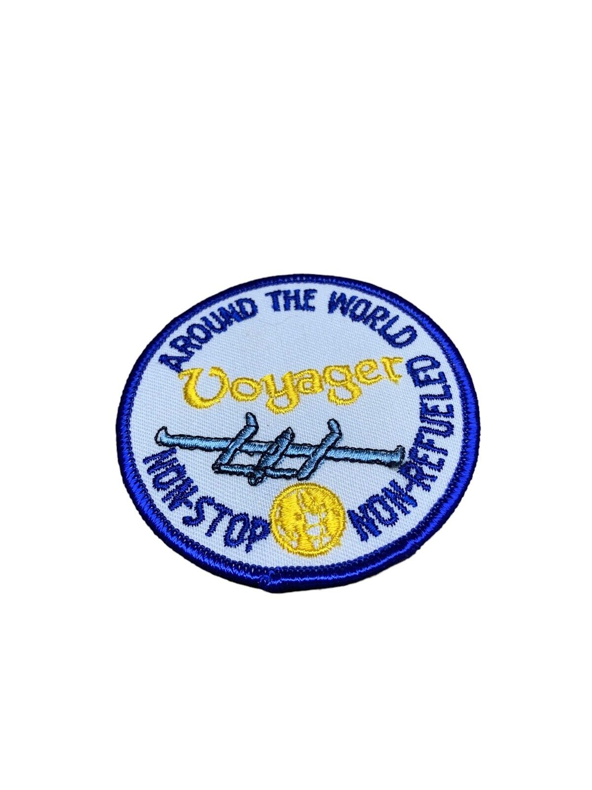 Vtg Voyager Patch Around the World Non-Stop Non-Refueled Pilot Aviation Airplane