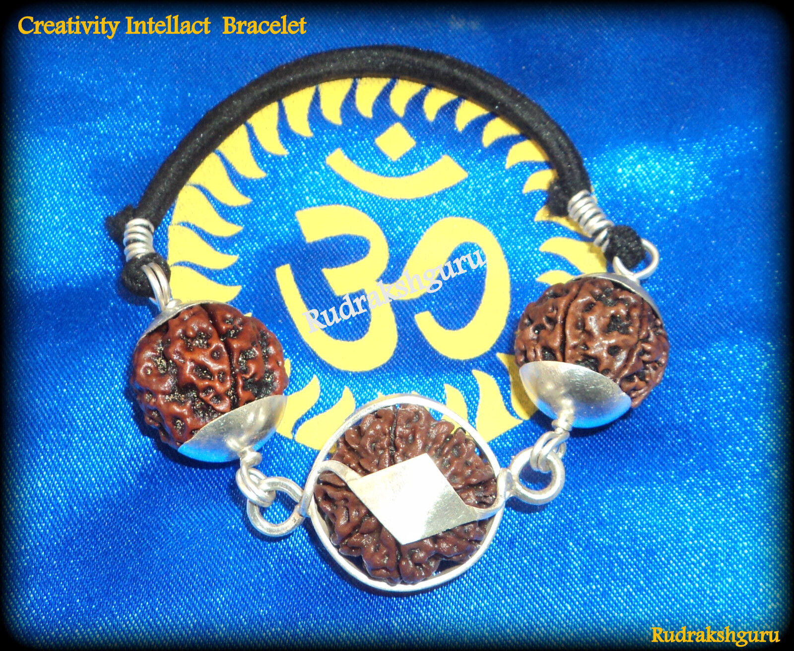 Creativity Intellact Rudraksha Bracelet In Pure Silver - Nepal Bead - Certified