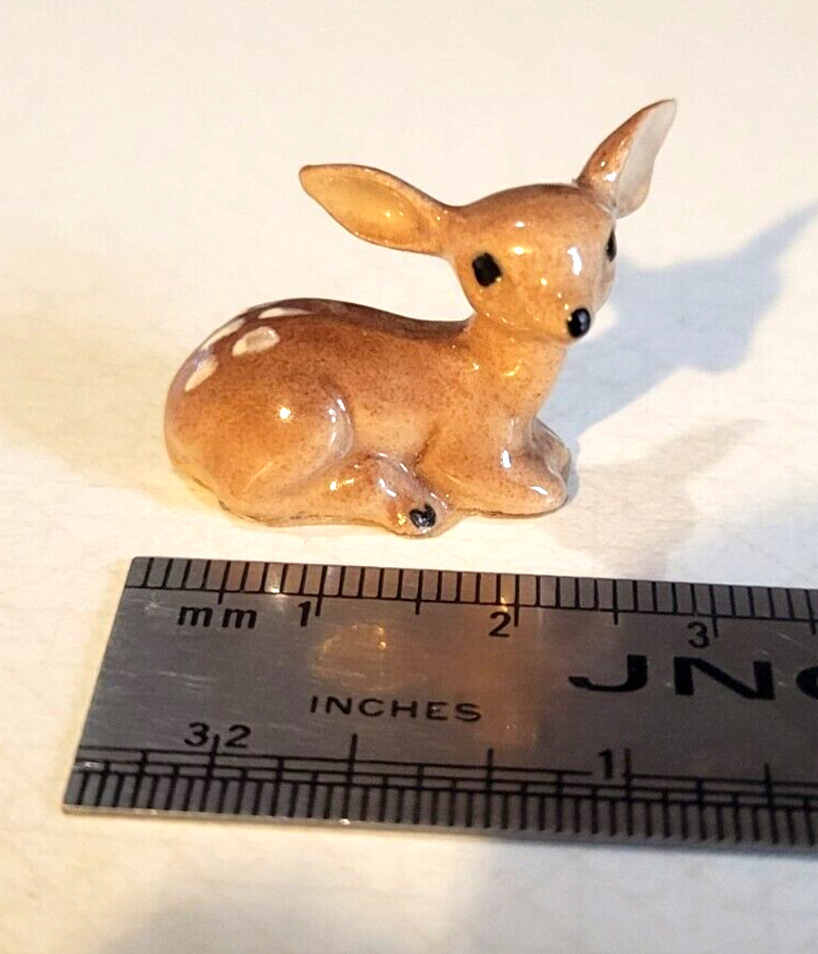 Early Hagen Renaker Figurine Spotted Fawn Deer Porcelain Vintage Miniature