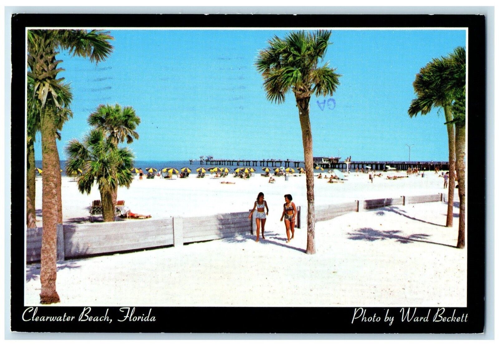 1985 Clearwater Beach Florida FL, Sparkling White Sand Beach Vintage Postcard
