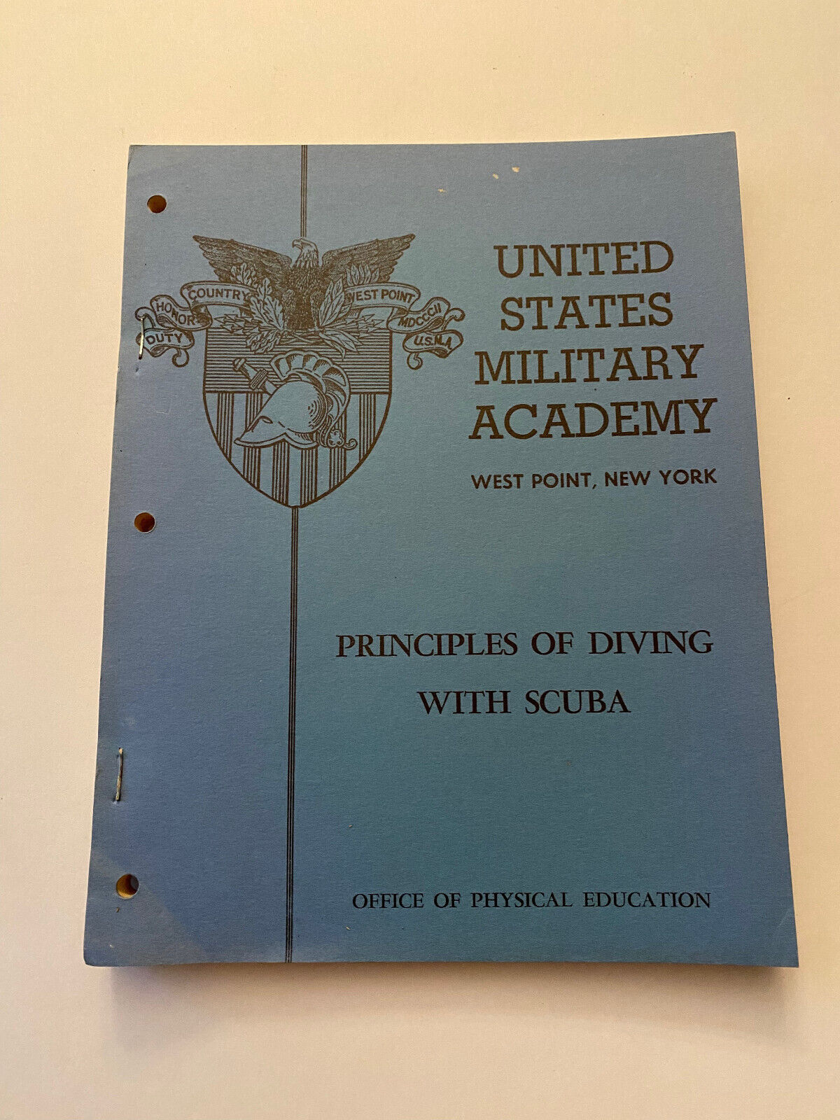 OA4) United States Military Academy West Point Principles of Scuba Diving 1972