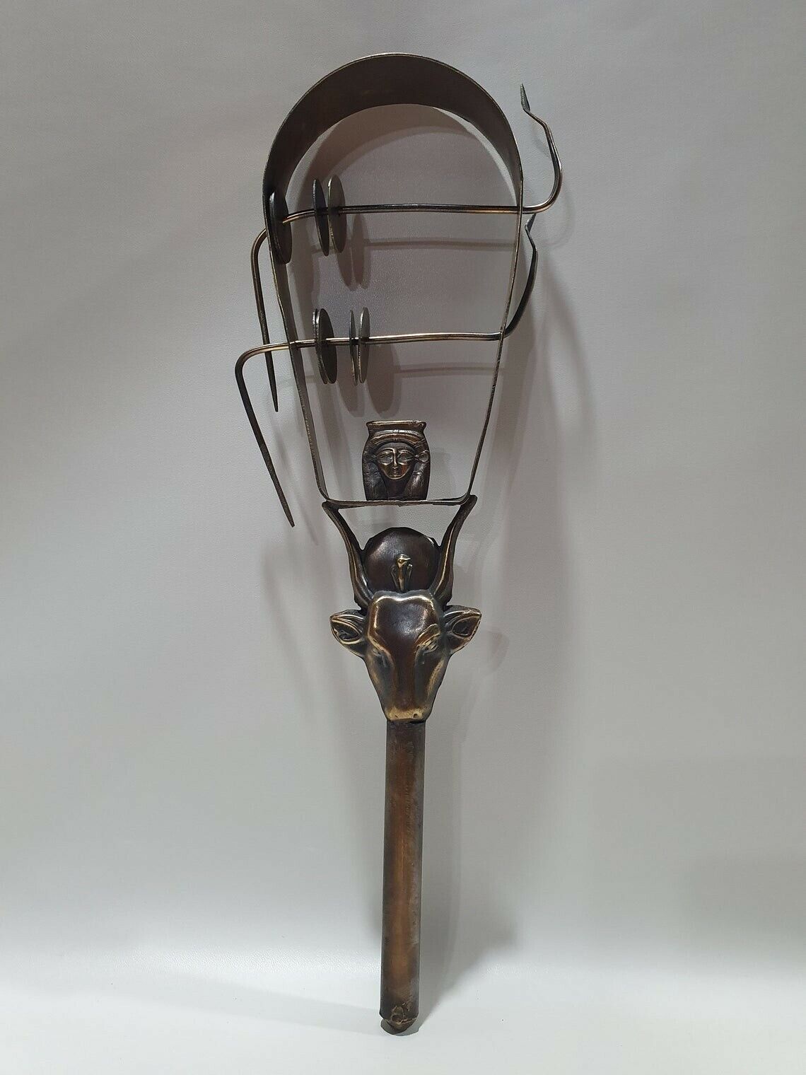 Handmade Hathor Copper Sistrum - Musical Instrument - Replica Sistrum