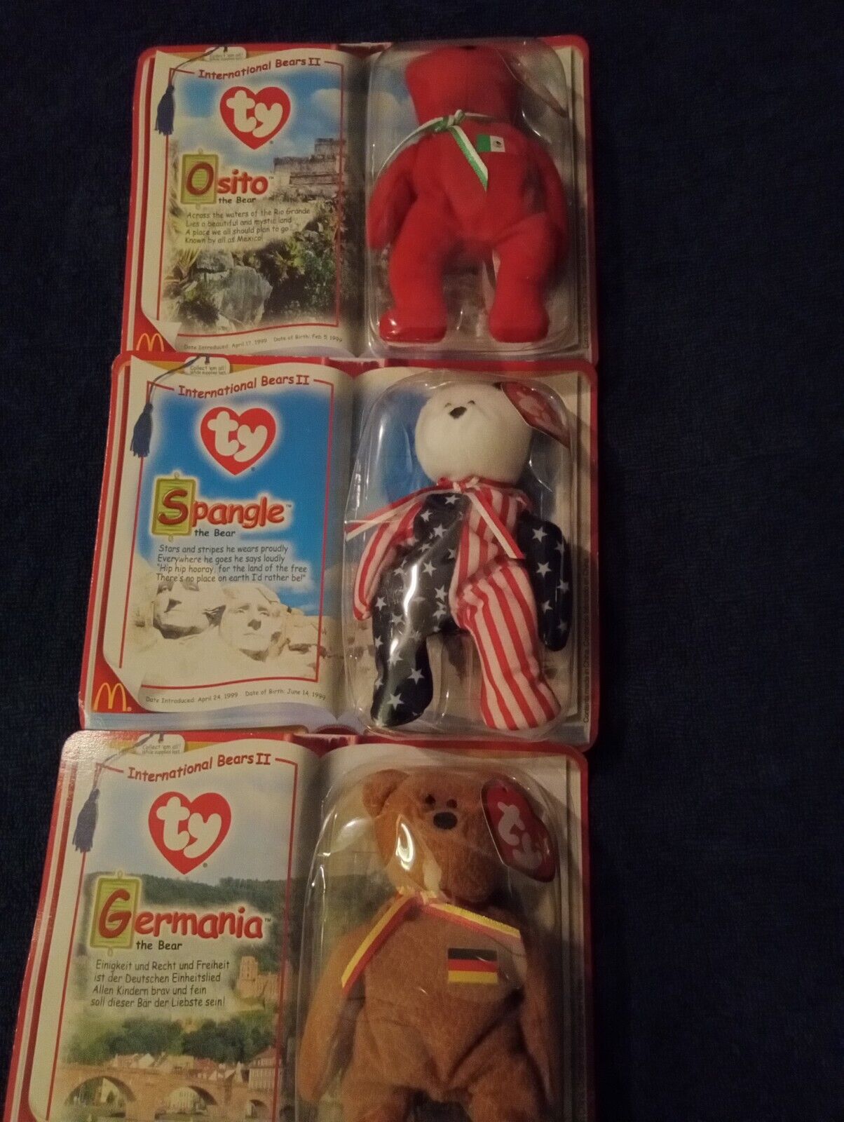 McDonald\'s International Bears II complete set of three new in packages